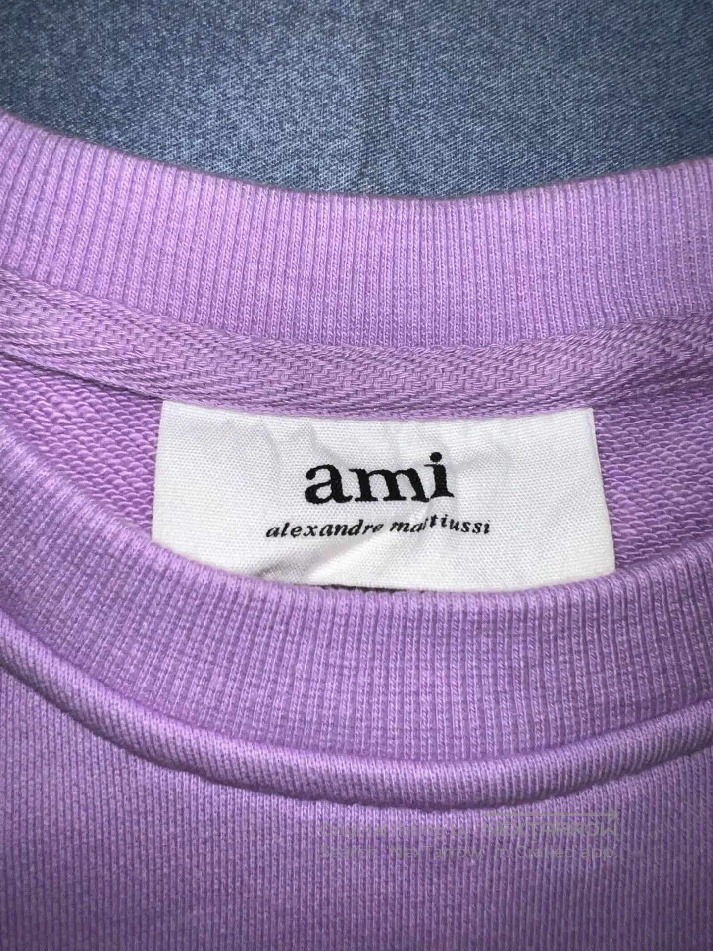 AMI ami Heart Embroidered Lavender Sweatshirt. Size L / US 10 / IT 46 - 4 Thumbnail