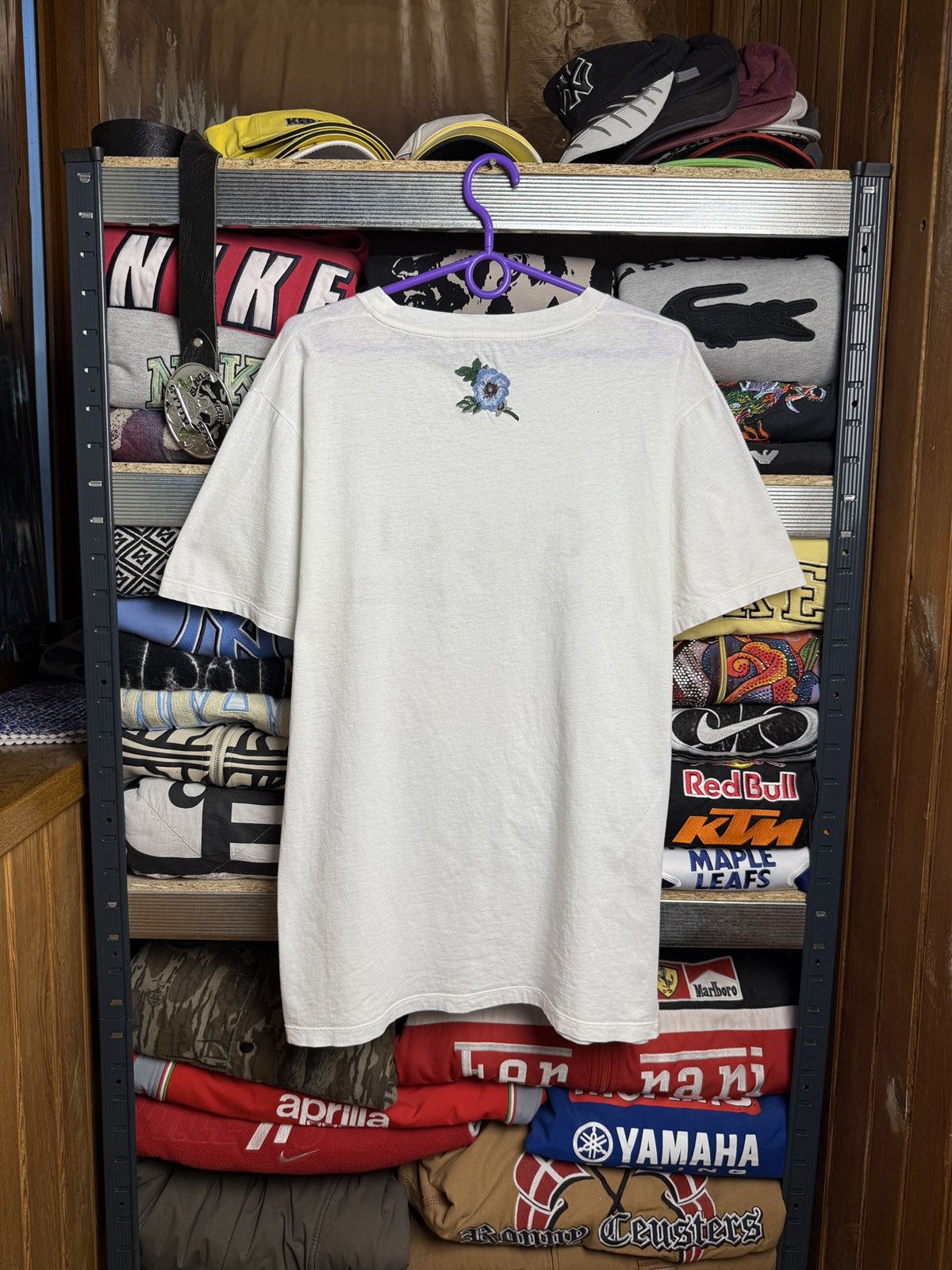 Gucci Gucci Big Logo White Tee Embroidered Flower Size US S / EU 44-46 / 1 - 2 Thumbnail