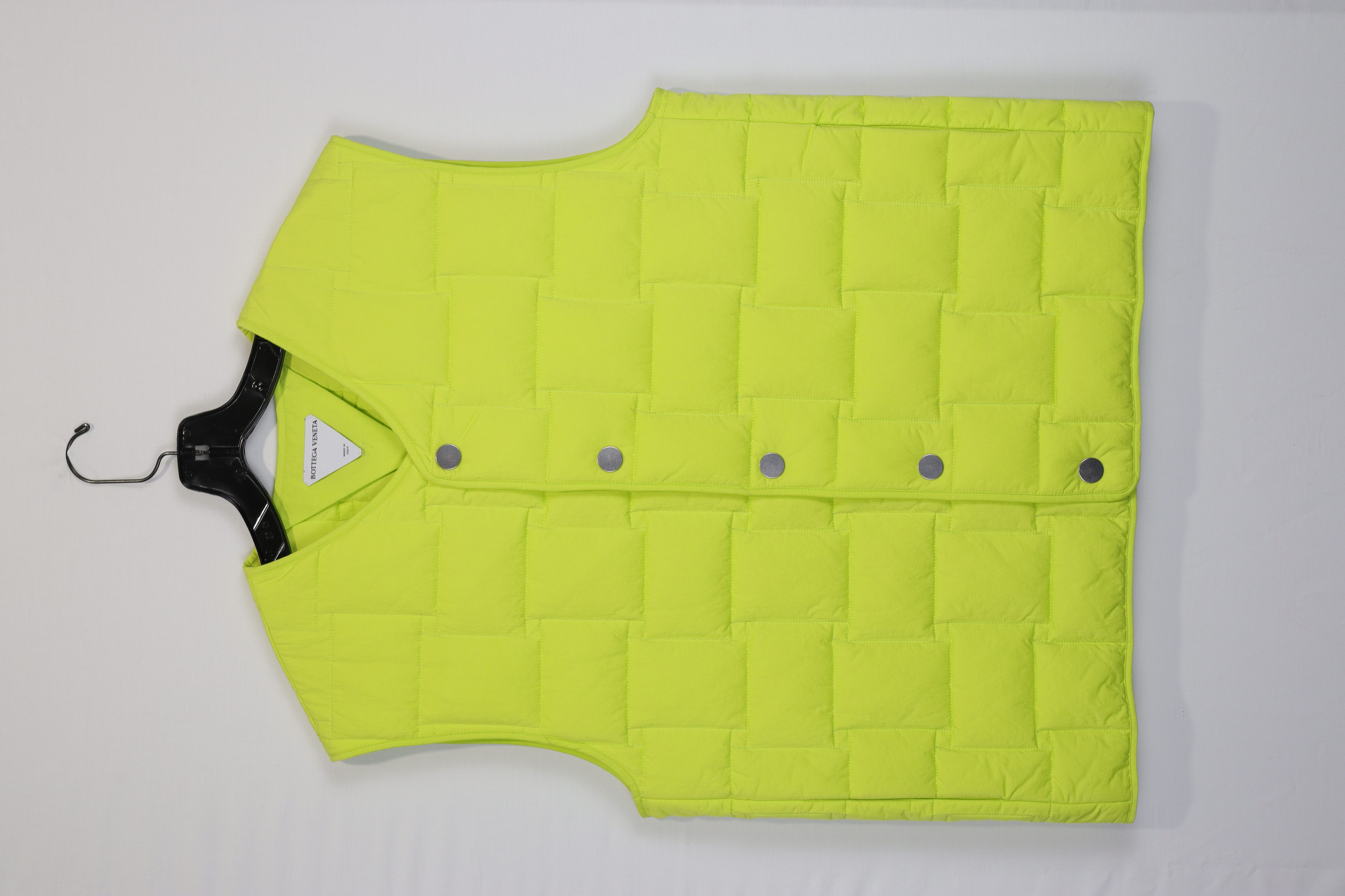 image of Bottega Veneta O1Rshd11223 Tech Nylon Vest Blouson In Acid Kiwi, Men's (Size Medium)