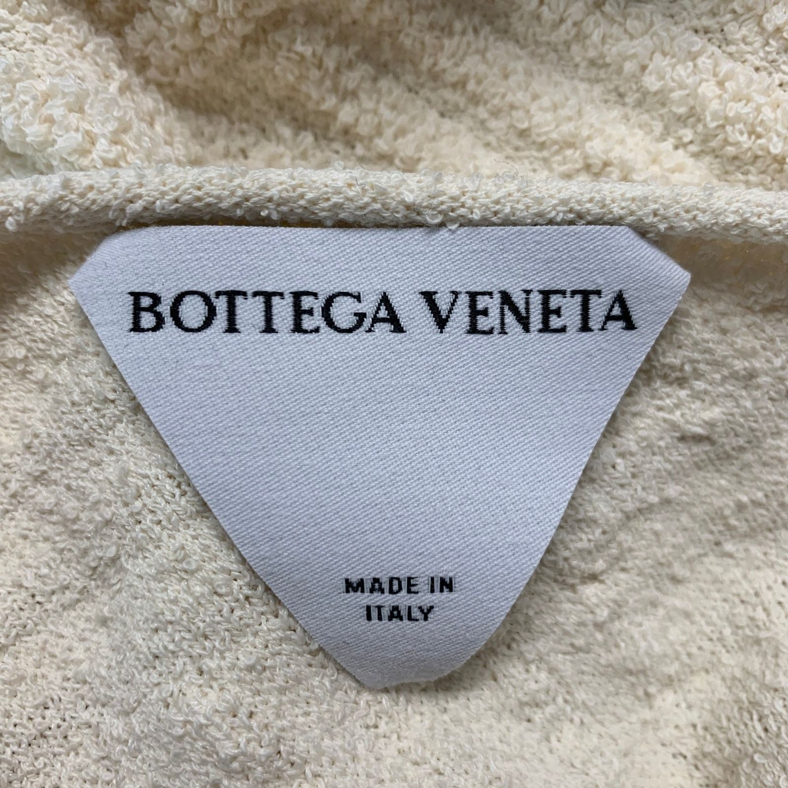 Bottega Veneta BOTTEGA VENETA Cream Cotton Blend Textured One Shoulder Size XS / US 0-2 / IT 36-38 - 5 Thumbnail