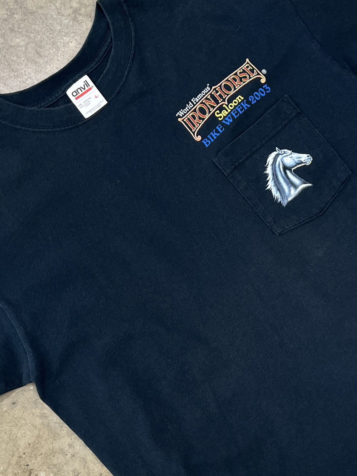 Harley Davidson Vintage 2003 Iron Horse Bike Week Motorcycle Anvil Tee Large Size US L / EU 52-54 / 3 - 4 Thumbnail
