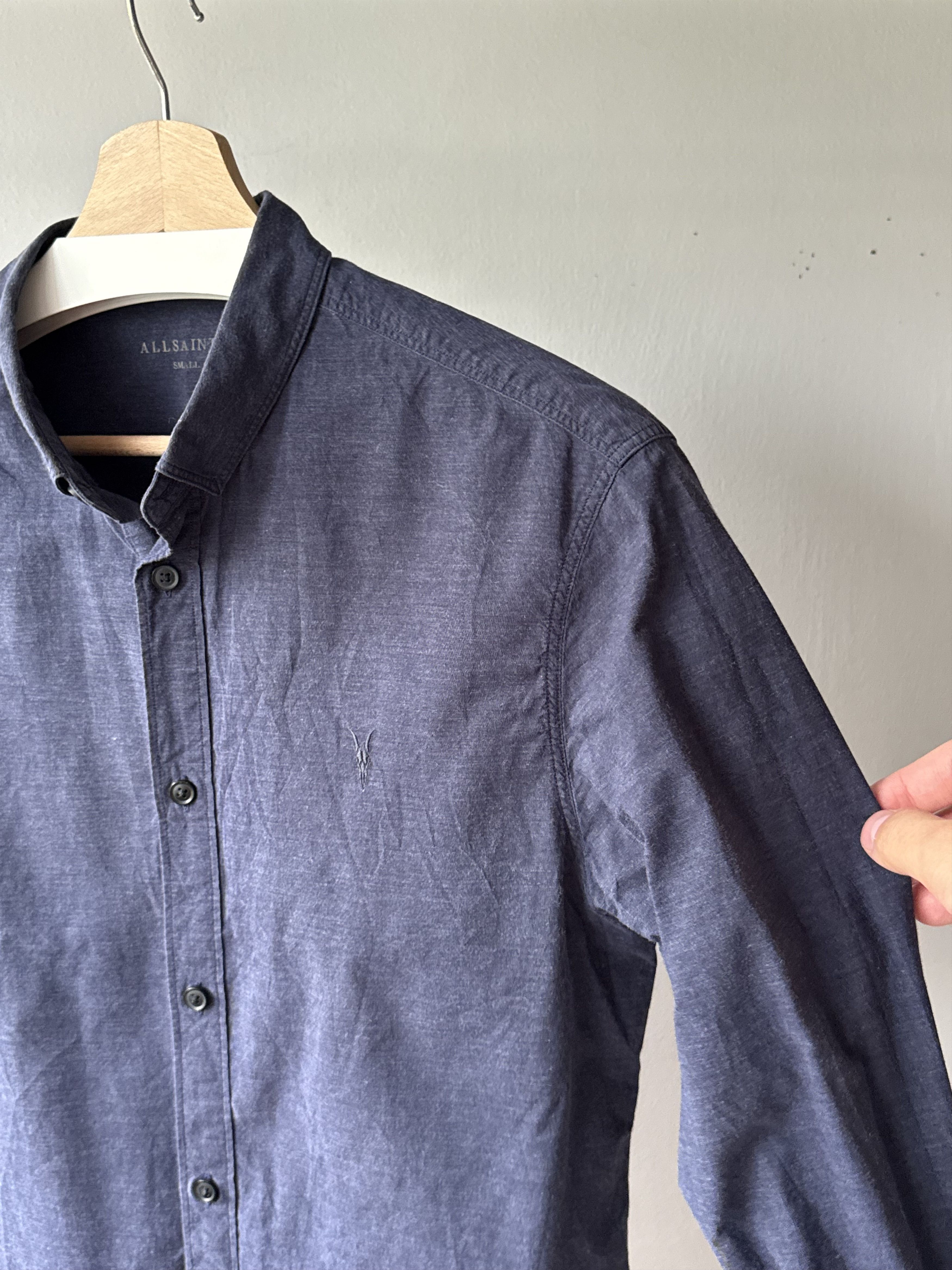 Allsaints Allsaints Avila Ink Navy Cotton Ramskull Long Sleeve Shirt Size US S / EU 44-46 / 1 - 6 Thumbnail