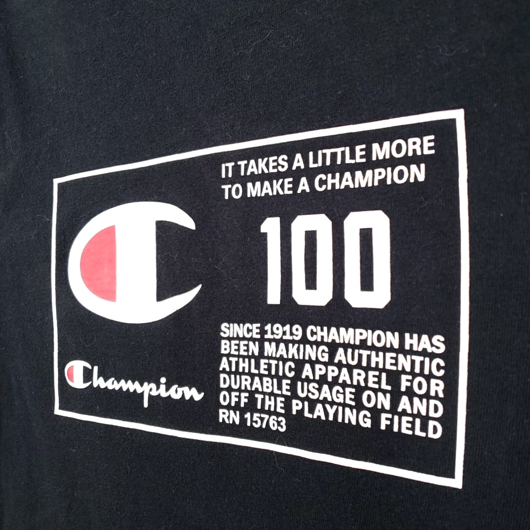 Champion Champion T-Shirt Mens M Medium Black 100 Behind The Label Heritage Short Sleeves Size US M / EU 48-50 / 2 - 6 Thumbnail