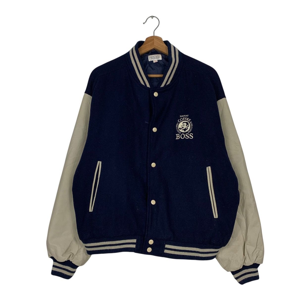 Japanese Brand Suntory Boss Coffee Varsity Leather Jacket Size US L / EU 52-54 / 3 - 2 Thumbnail