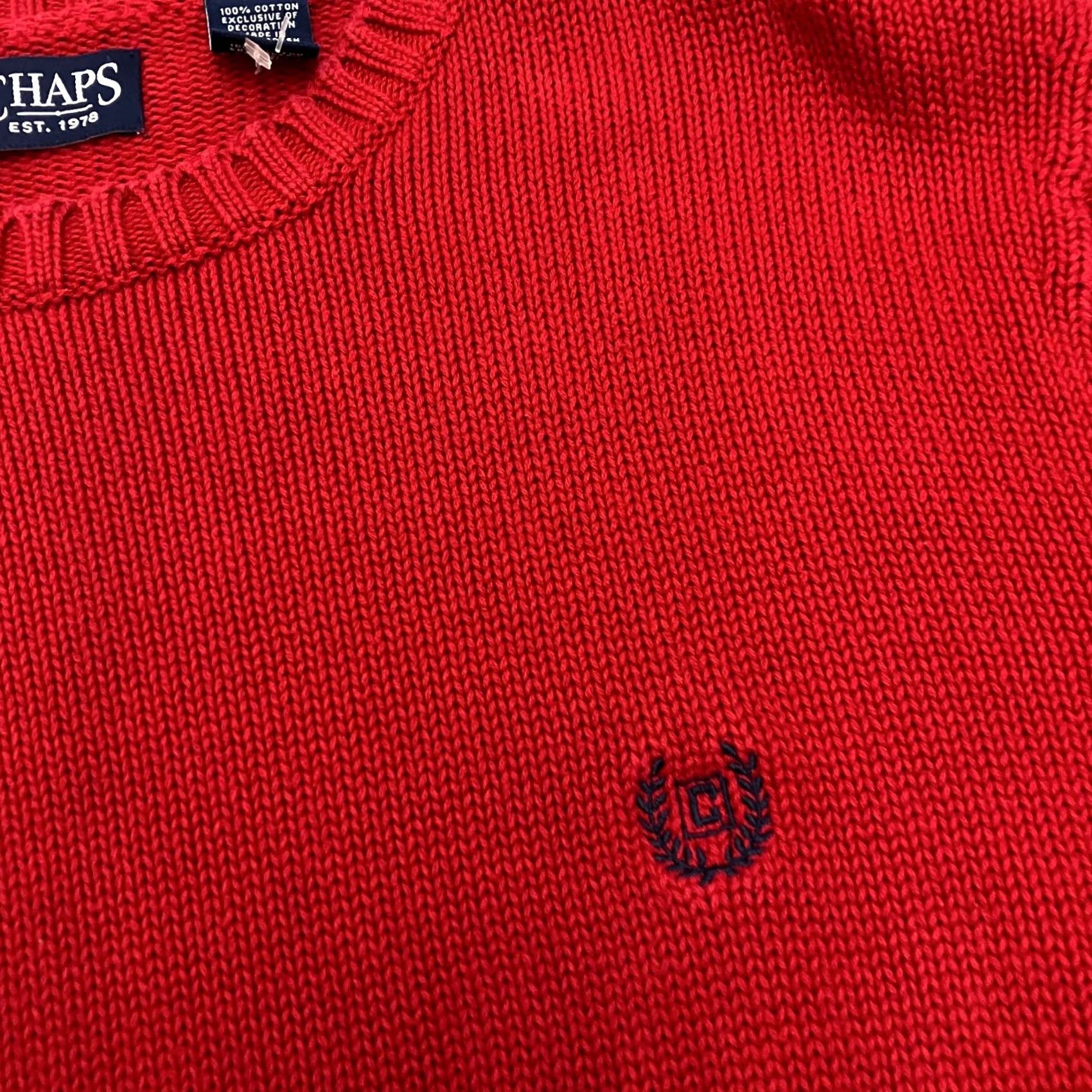 Chaps Chaps Jumper Mens M Red Crew Neck Cotton Knit Sweater Size US M / EU 48-50 / 2 - 2 Thumbnail