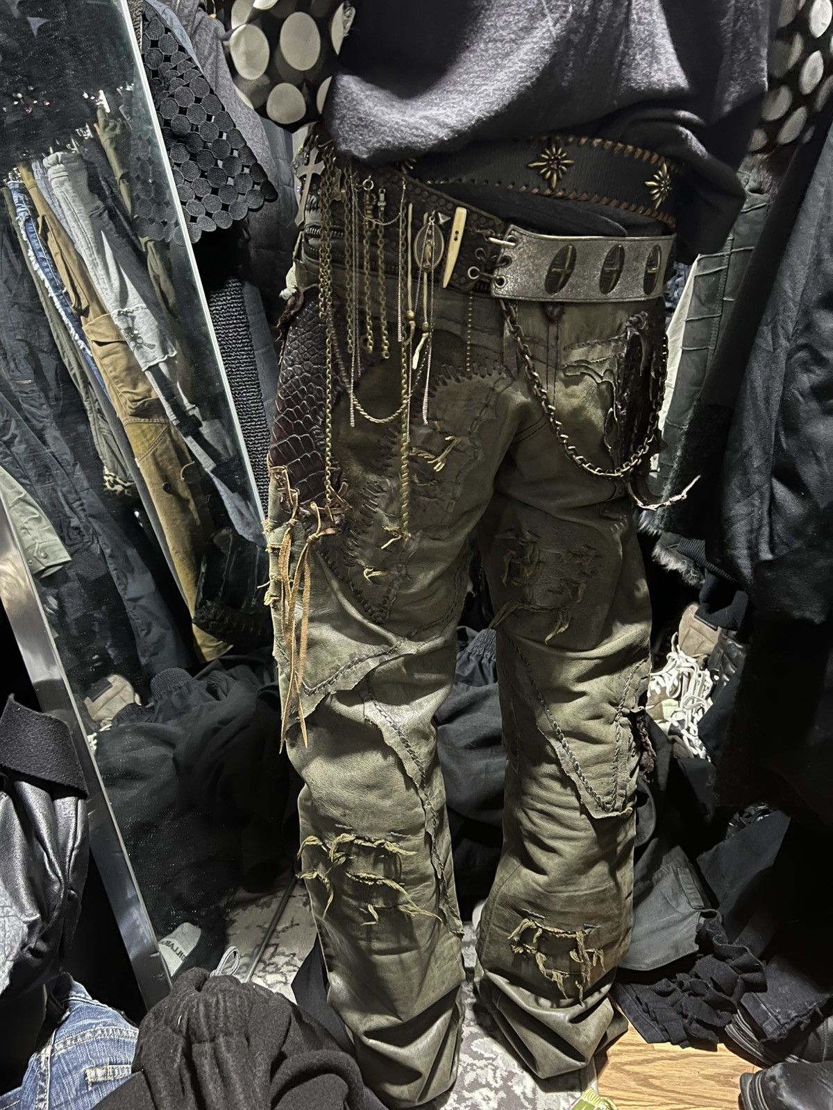 14th Addiction 14th addiction leather crocodile pants Size US 31 - 3 Thumbnail