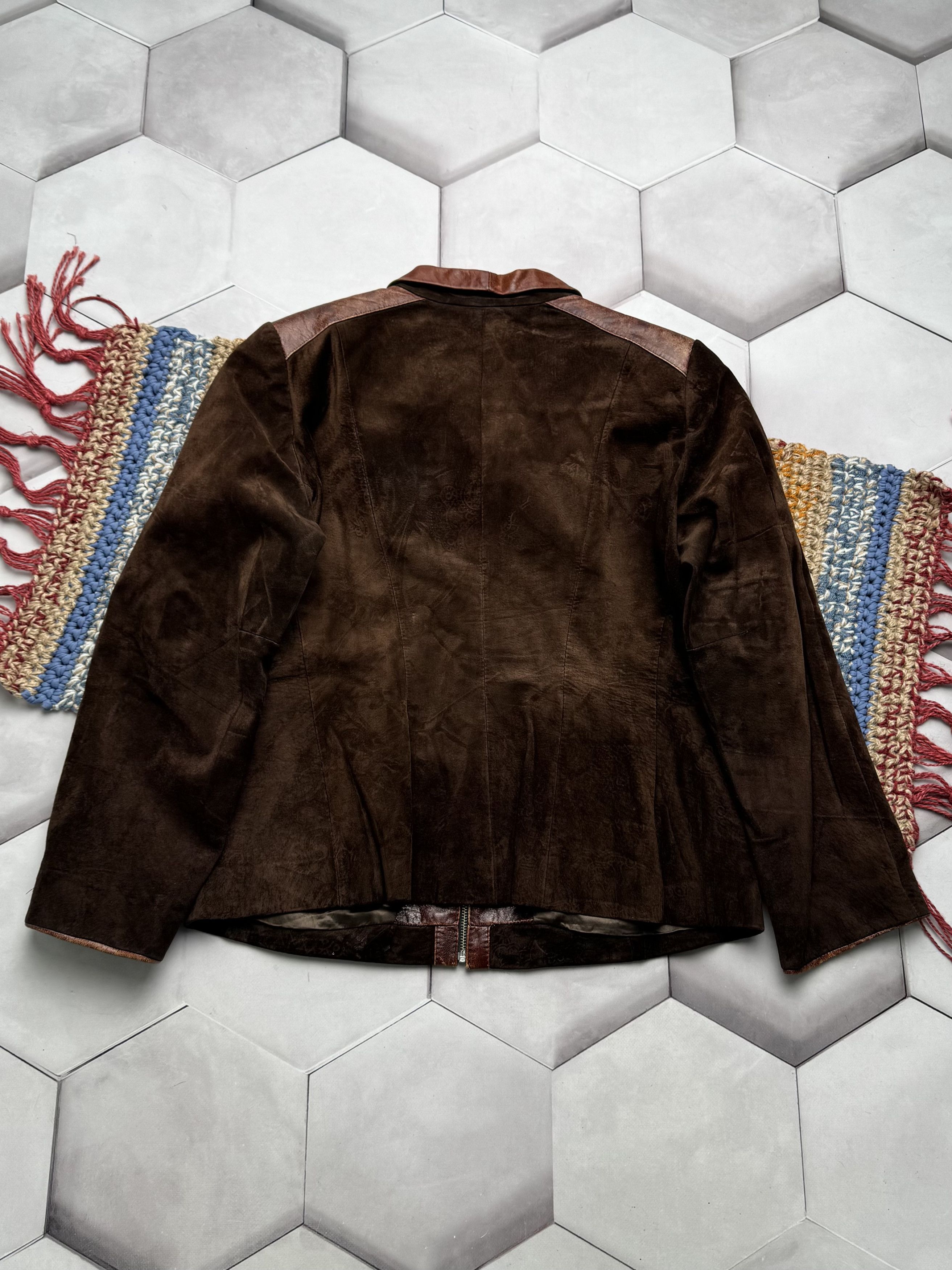Vintage Vintage Brown Suede Leather Jacket Vintage Zip Up (E4) Size L / US 10 / IT 46 - 13 Thumbnail