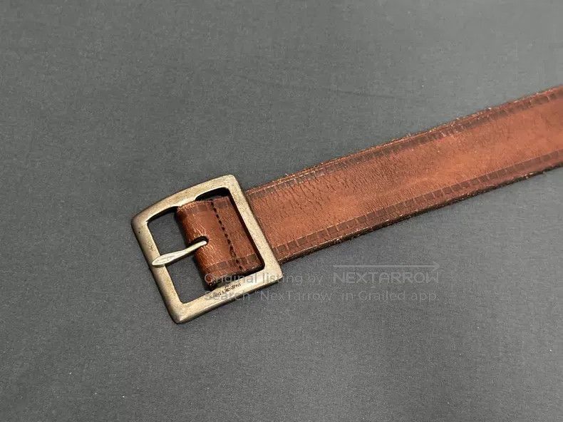 Saint Laurent Paris Saint Laurent Paris Silver Buckle Cracked Leather Belt i Size ONE SIZE - 3 Thumbnail
