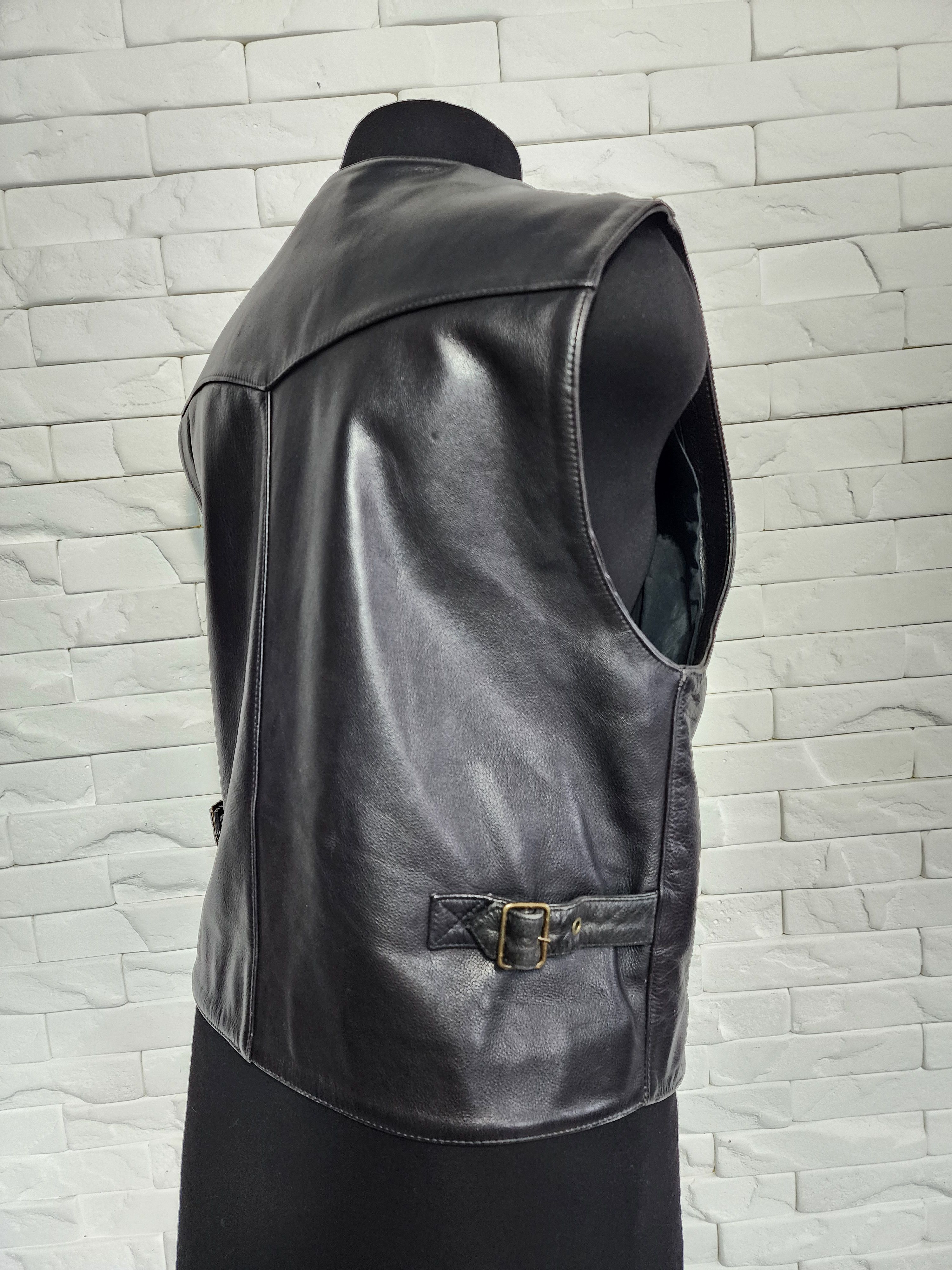 Other Genuine Leather Vest: Black Waistcoat Size US M / EU 48-50 / 2 - 6 Thumbnail