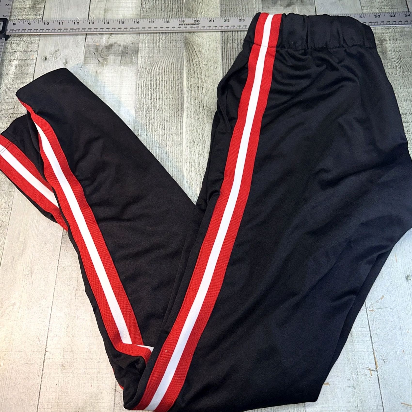 Vintage EPTM Men Joggers XL Black Red Stripe Activewear Striped Pants Mens Size US 36 / EU 52 - 4 Thumbnail