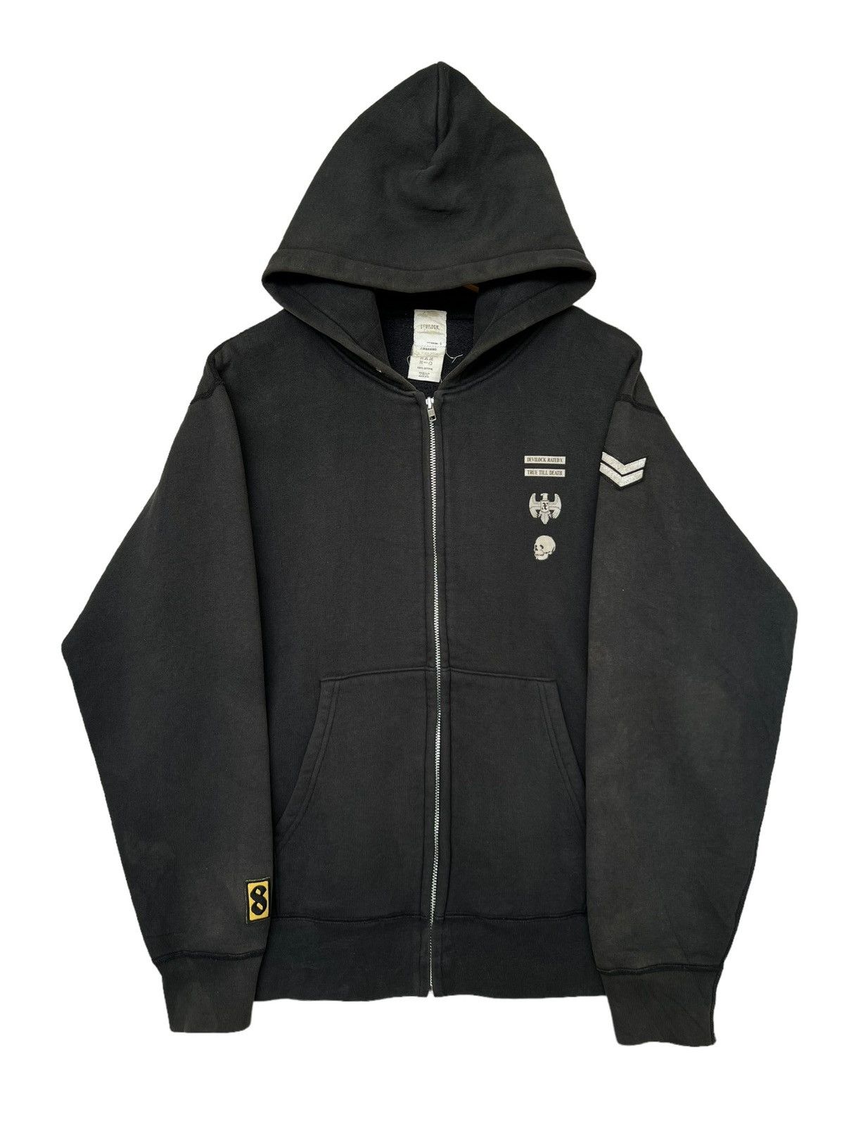 Vintage Devil Lock Japan Black Sunfaded Baggy Boxy Zipup Hoodie Size US L / EU 52-54 / 3 - 2 Thumbnail