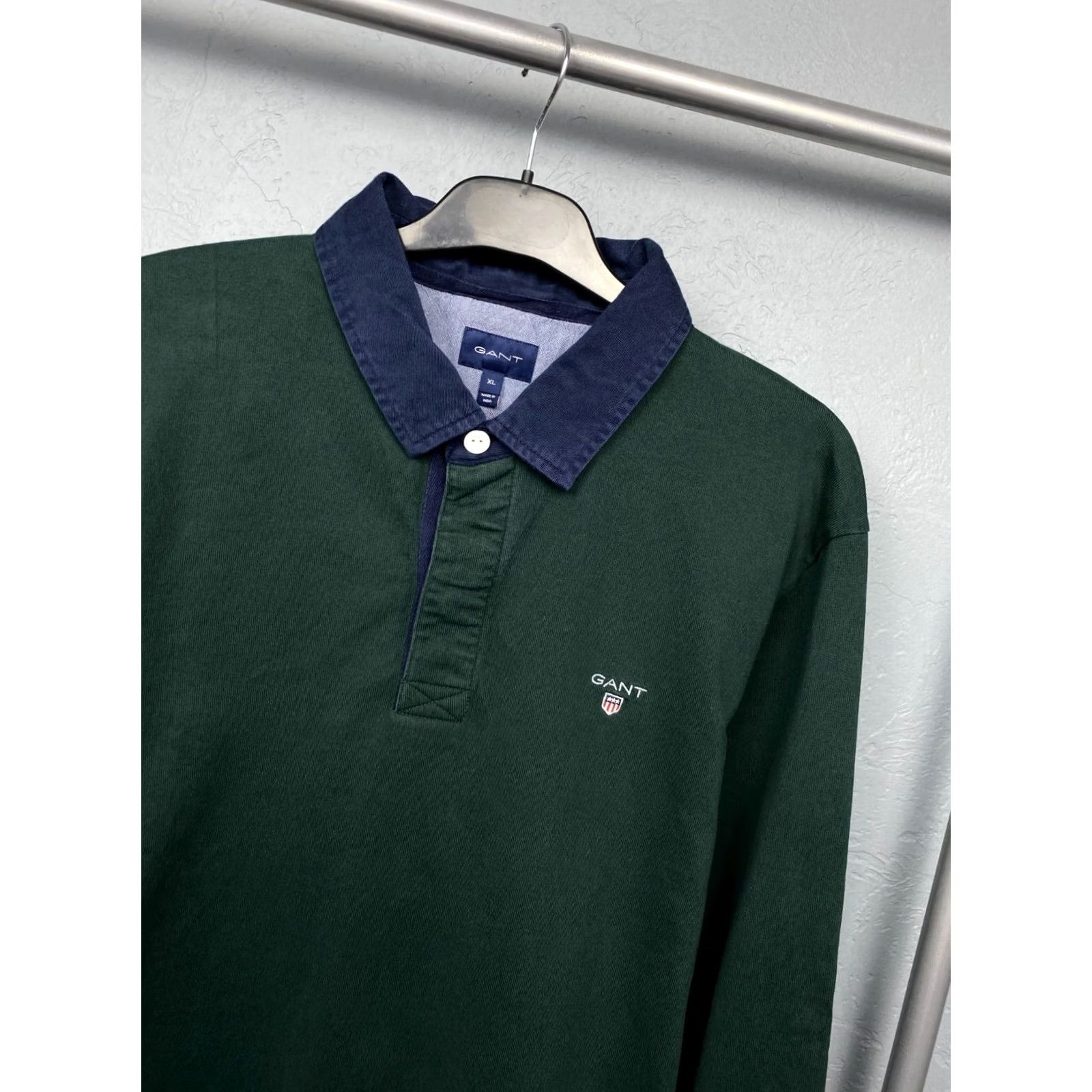 Gant Gant Vintage Mens Rugby Long Sleeve Polo Shirt XL Green Polo Rugby XL Mens Boys Womens Ladies Size US XL / EU 56 / 4 - 2 Thumbnail