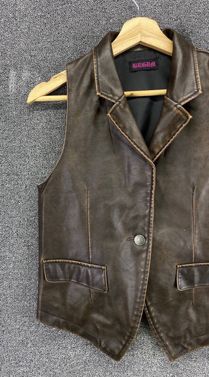 Japanese Brand Vintage Rebilah Leather Vest Size L / US 10 / IT 46 - 2 Thumbnail