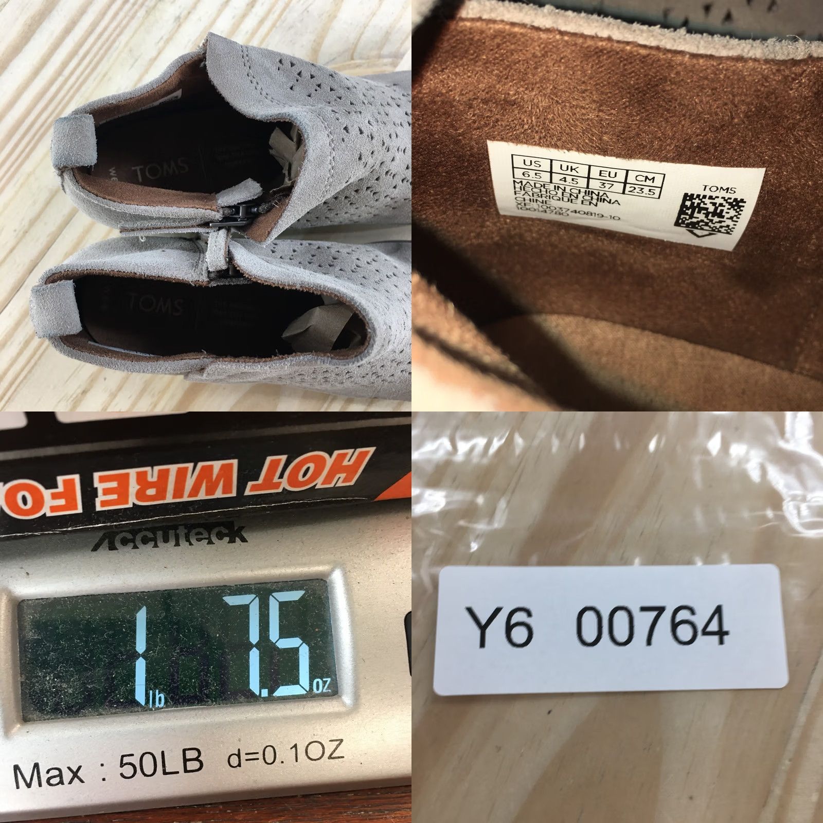 Toms TOMS Boots Womens 6.5 Deia Bootie Beige Perforated Casual Block Heels Ankle Top Boots Size M / US 6-8 / IT 42-44 - 10 Thumbnail