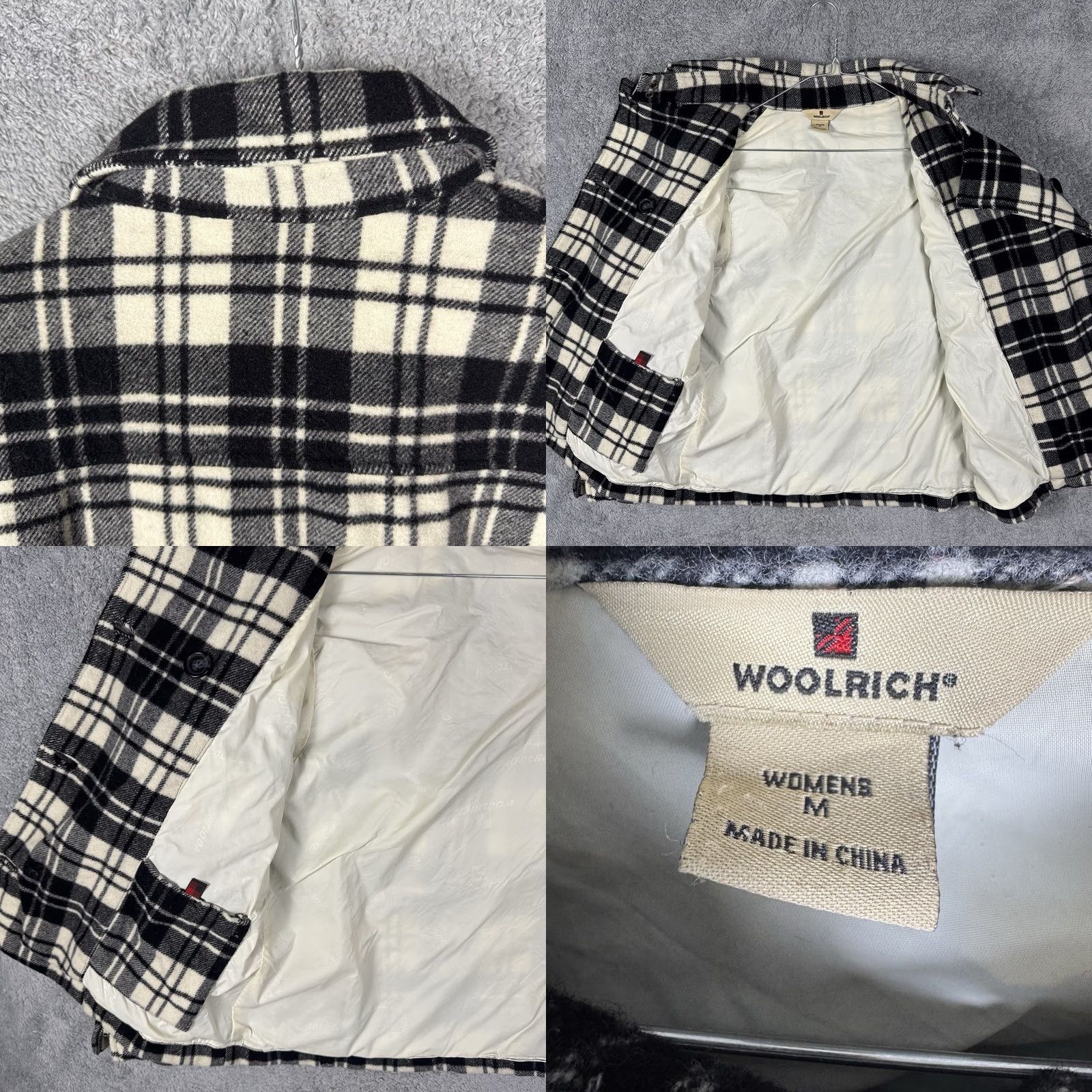 Vintage Woolrich Peacoat Women M Double Breasted Plaid Wool Jacket Winter 15421 Size M / US 6-8 / IT 42-44 - 8 Thumbnail