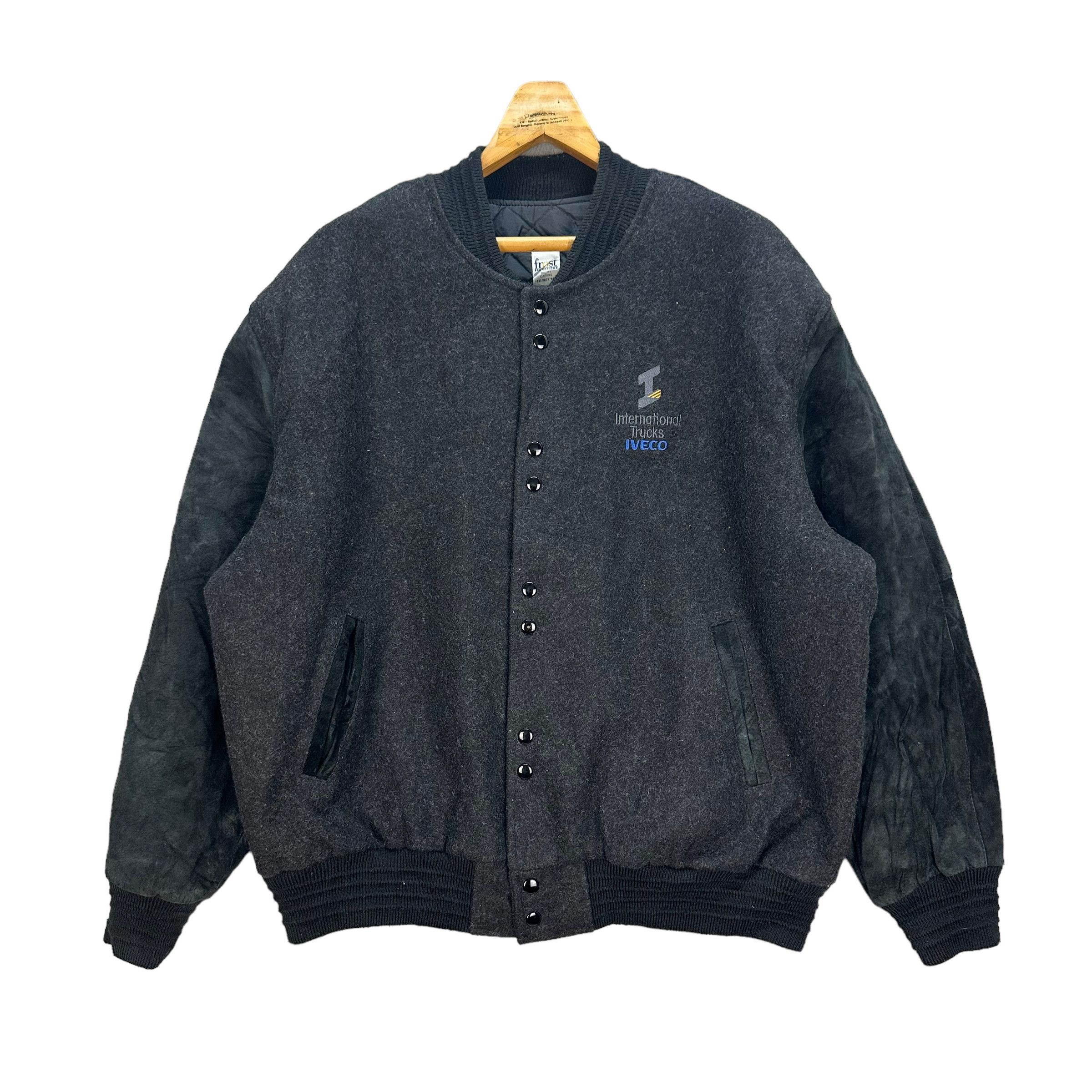 Vintage INTERNATIONAL TRUCKS IVECO SUEDE WOOL VARSITY #7833-181 Size US XXL / EU 58 / 5 - 1 Thumbnail
