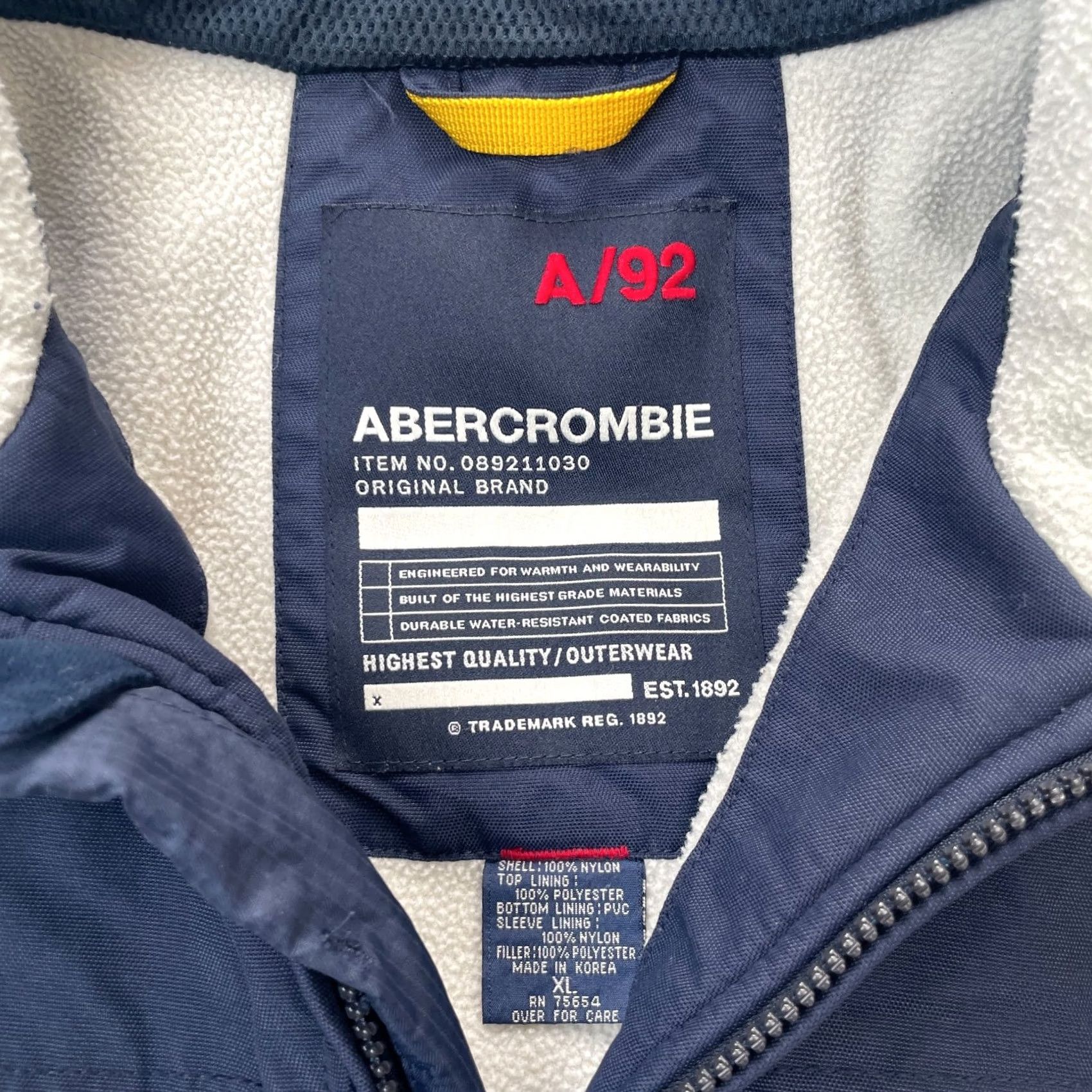 Abercrombie & Fitch VINTAGE Abercrombie And Fitch Jacket Mens XL Blue Full Zip Windbreaker 90s 80s Retro Outdoor Logo Zipper Pocket Lined Woolless Size US XL / EU 56 / 4 - 3 Thumbnail