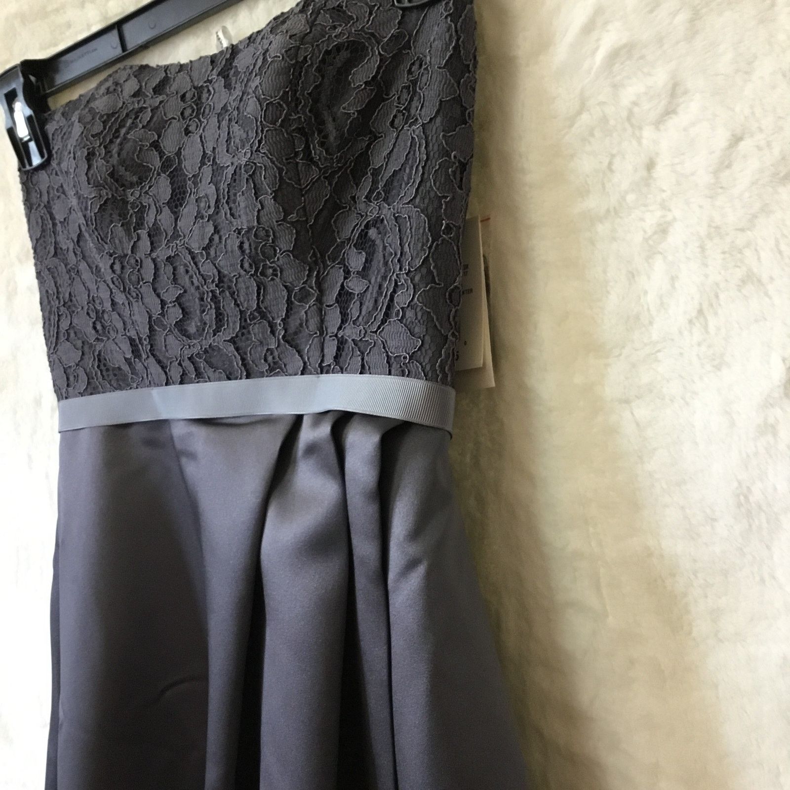 Other David's Bridal Black Strapless Lace Satin Gown Size XS / US 0-2 / IT 36-38 - 12 Thumbnail