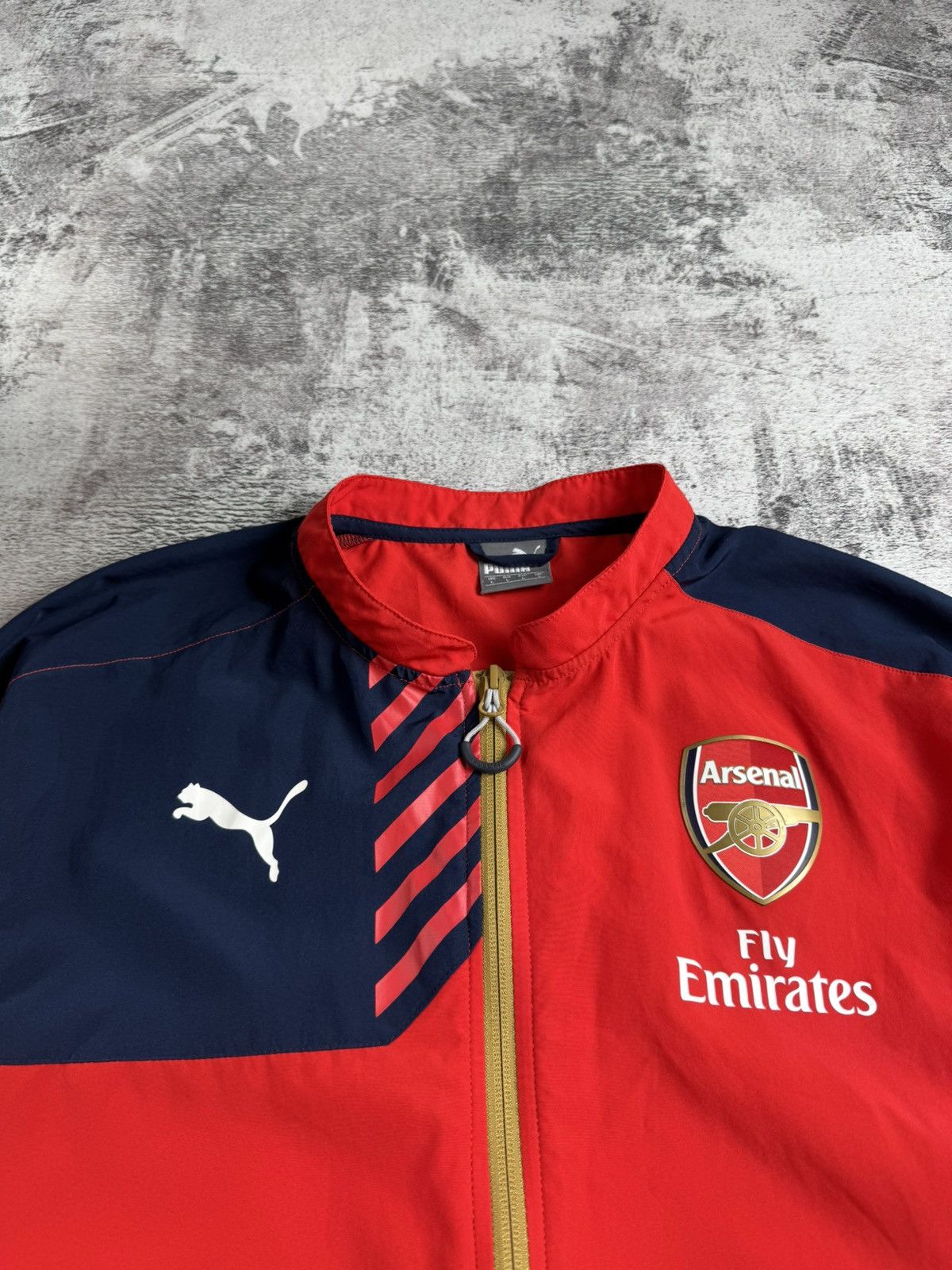 Puma Arsenal 2015/2016 Vintage Football Soccer Training Light Jacket Windbreaker Size US L / EU 52-54 / 3 - 7 Thumbnail