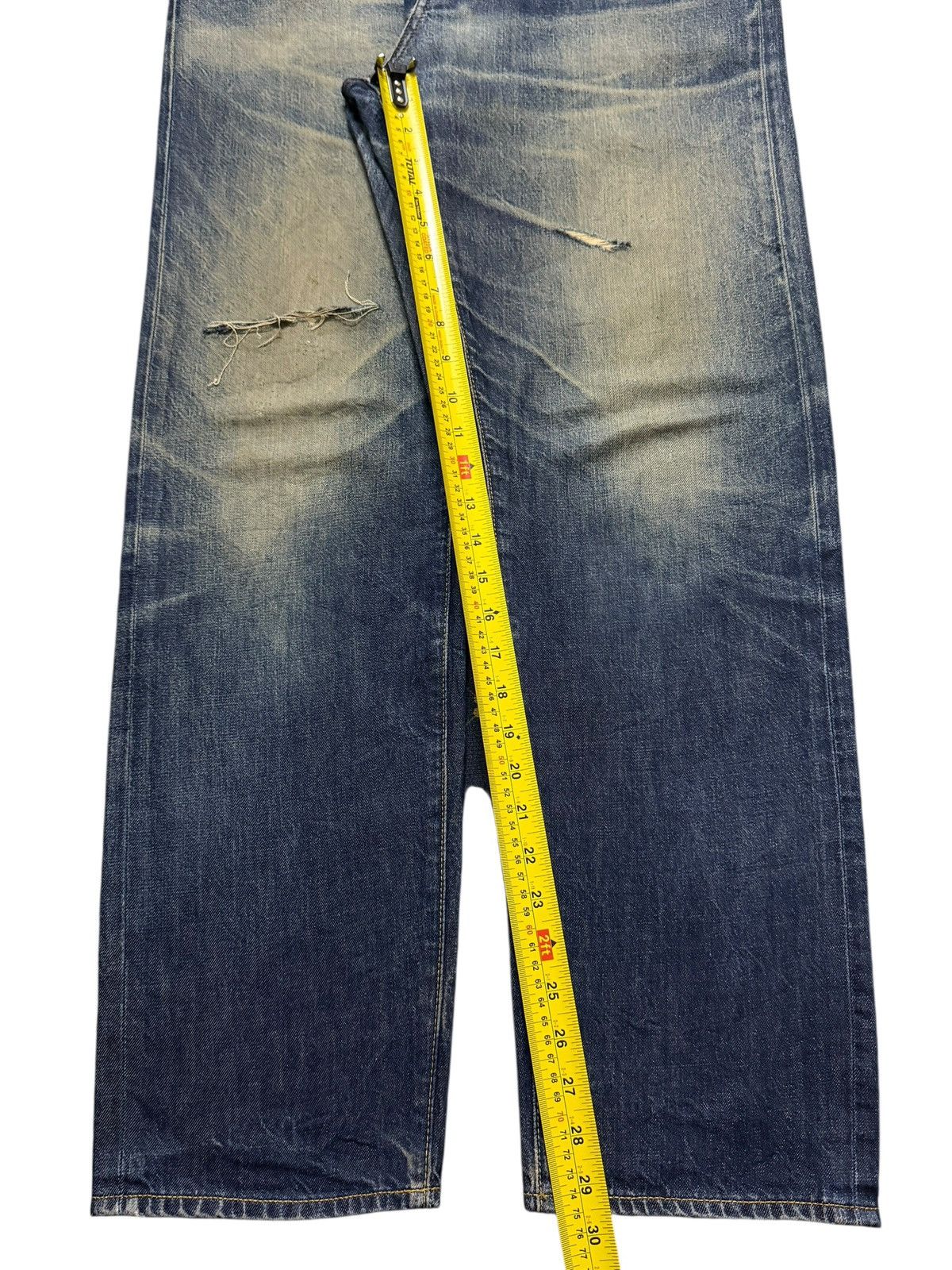 GU Vintage Y2K Japanese GU Blue Mud Wash Whisker Distressed Size US 34 / EU 50 - 9 Thumbnail