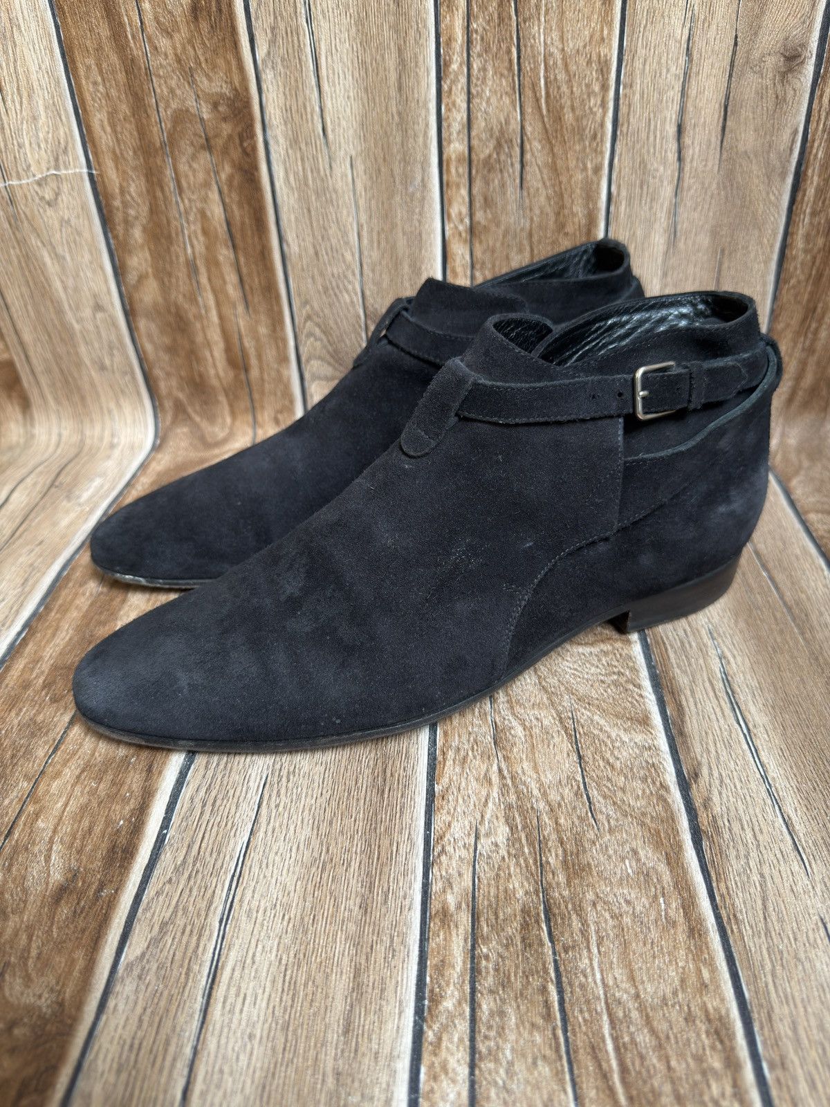SAINT LAURENT PARIS Leather Jodhpur Cropped  Boot Saint Laurent Paris Jodhpur Wyatt Boots size 37 Sleek  main image 3
