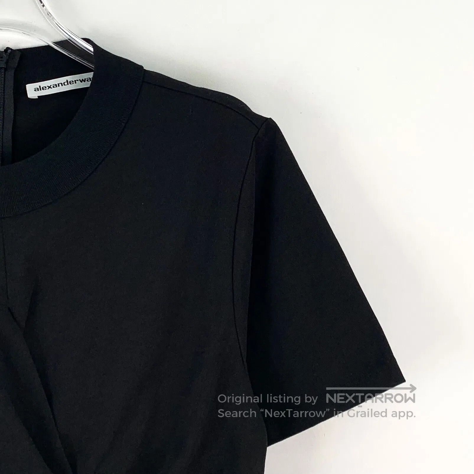 Alexander Wang Alexander Wang Black Ruffled Cross Design Cotton Short Sle Size S / US 4 / IT 40 - 3 Thumbnail