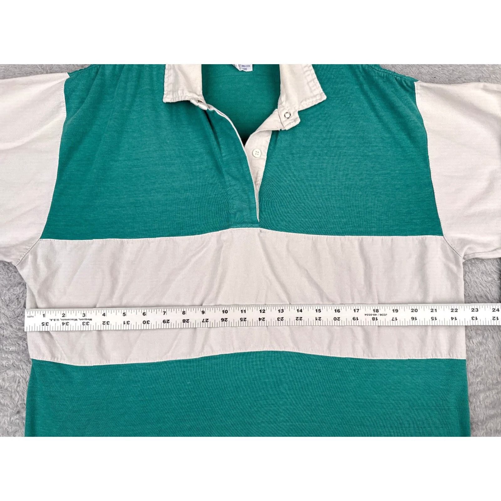 Vintage VINTAGE Extra Touch Polo Shirt Women 24W Blue Stripe Polyester Blend Long Sleeve Rugby Shirt Womens Size 4XL / US 24-26 - 7 Thumbnail