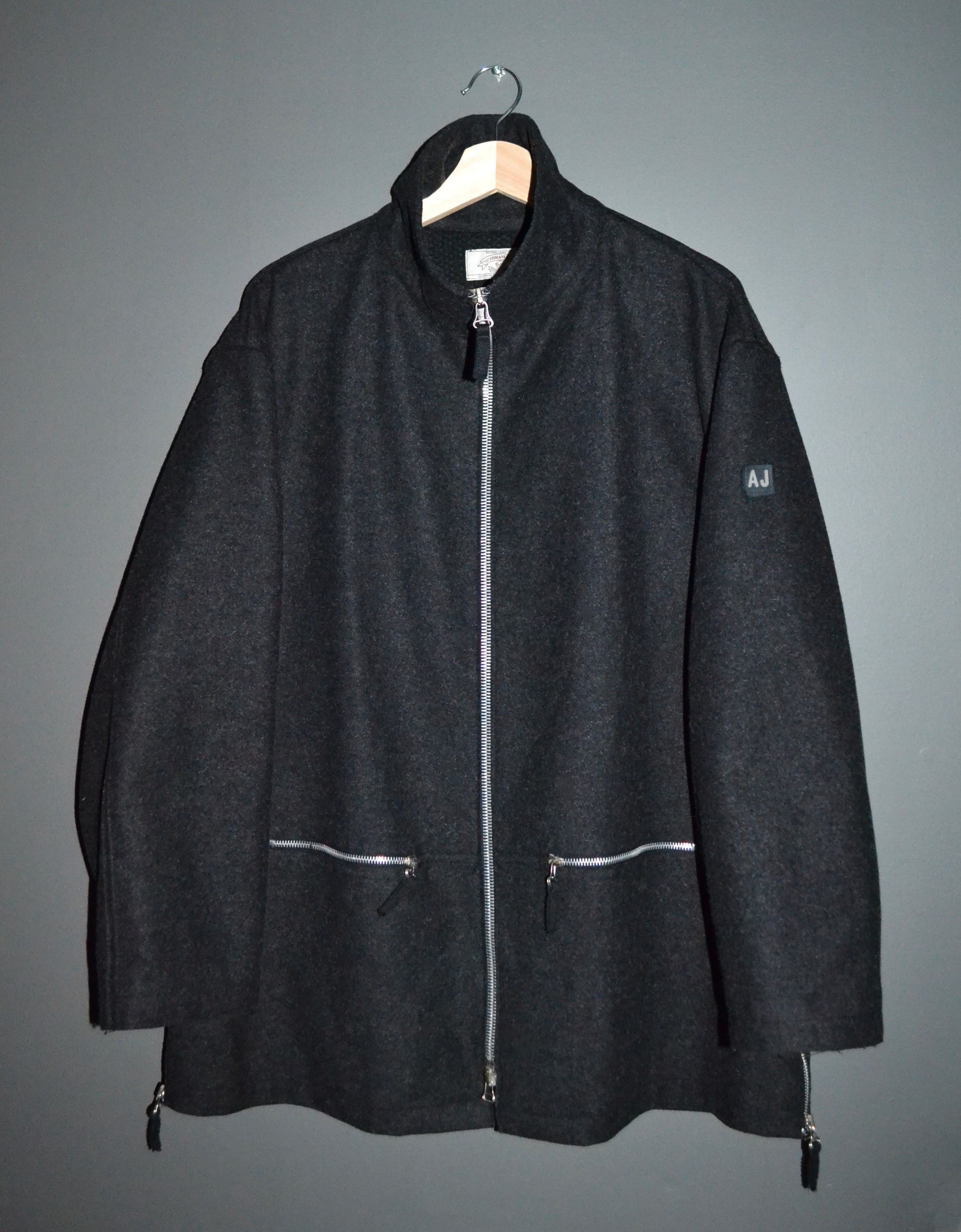 Armani × Vintage Armani Vintage Wool Coat with Massive Zips L Size US L / EU 52-54 / 3 - 1 Thumbnail