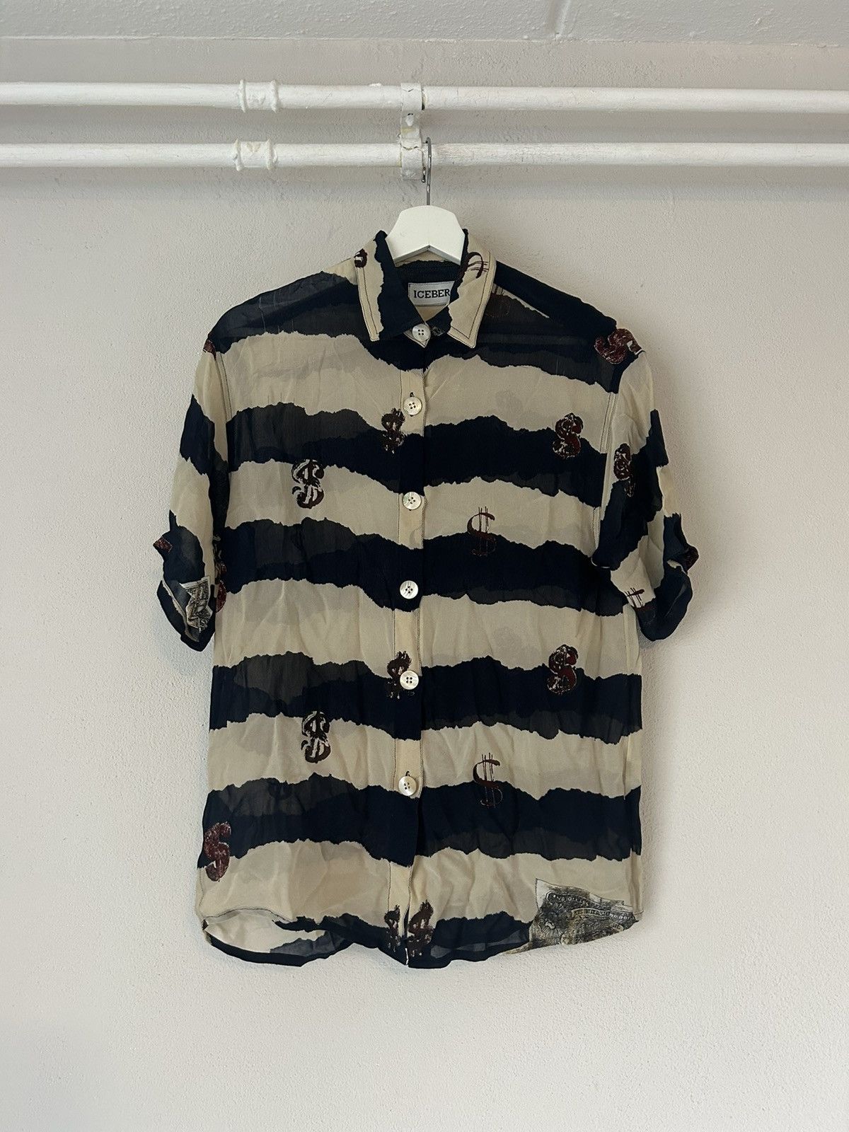Iceberg Dollar Striped Short-Sleeve Shirt Size US M / EU 48-50 / 2 - 1 Thumbnail