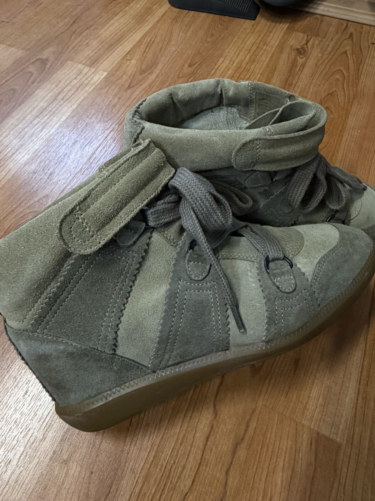 Isabel Marant Grey Suede Wedge Heel Sneakers Size US 9 / IT 39 - 5 Thumbnail