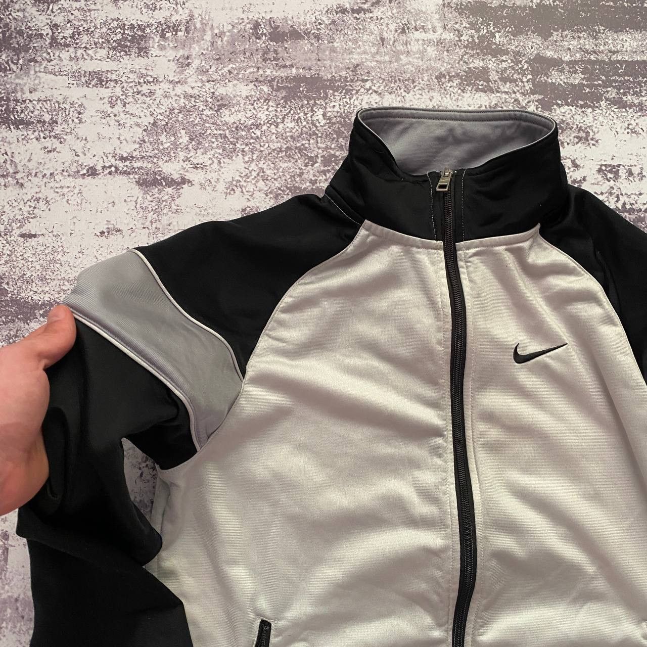 Nike Vintage Nike Track Jacket Swoosh Logo Black White Grey Size US M / EU 48-50 / 2 - 2 Thumbnail