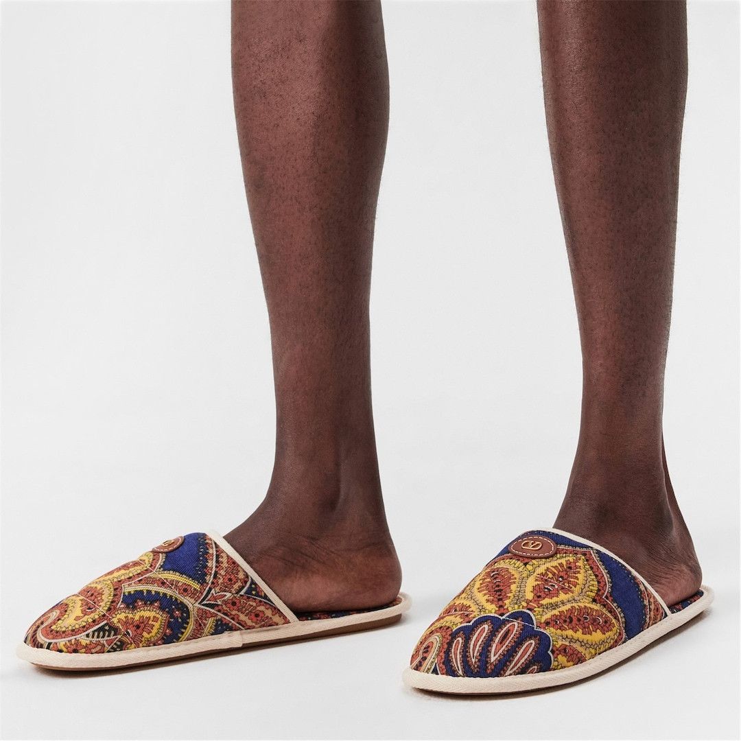 Valentino o1g2r1mq0526 Chambre Print Flat Mules in Multicolor Size US 9 / EU 42 - 4 Thumbnail
