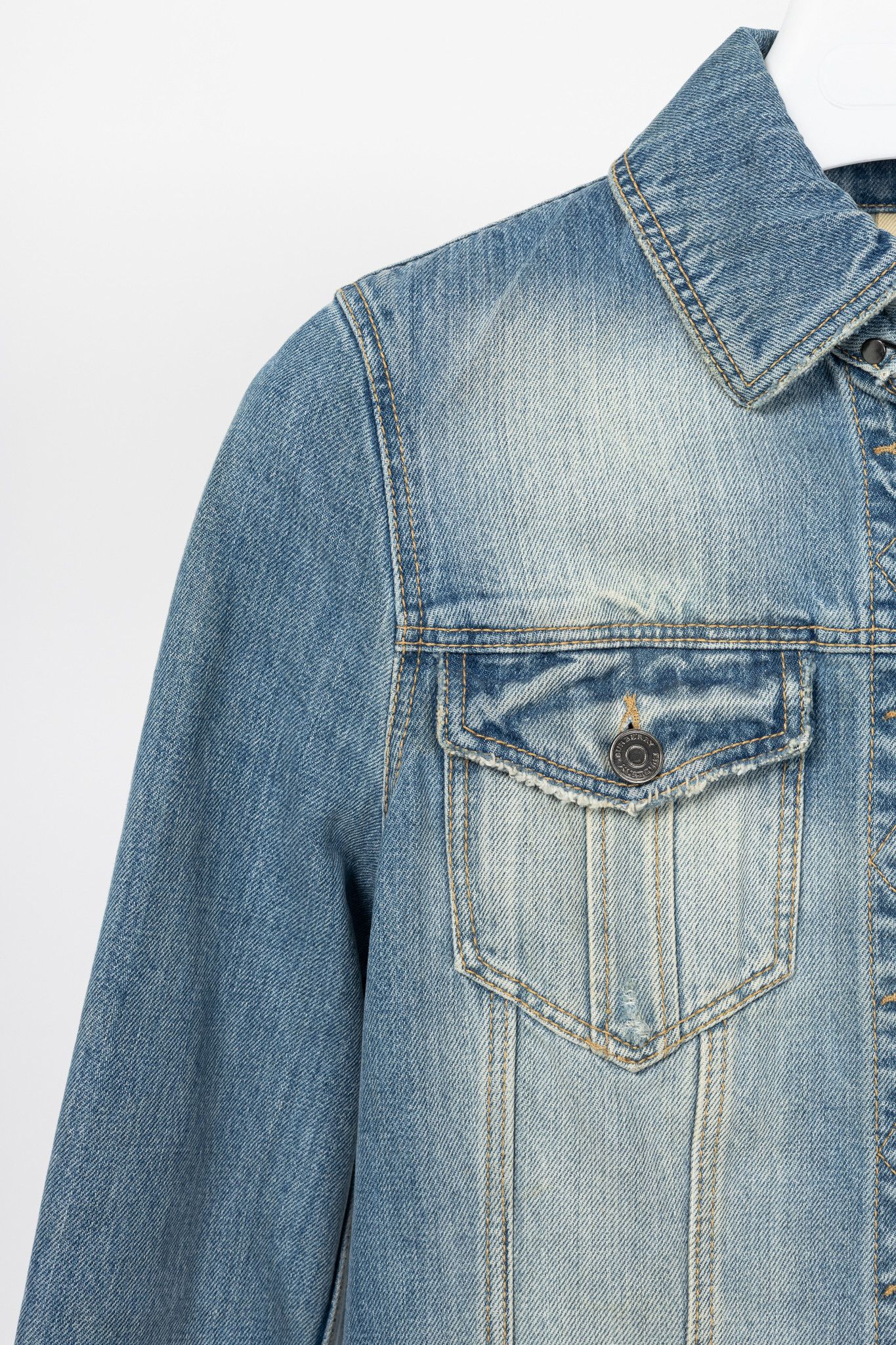 Burberry Burberry Brit Blue Faded Cotton Denim Jacket Size M / US 6-8 / IT 42-44 - 5 Thumbnail