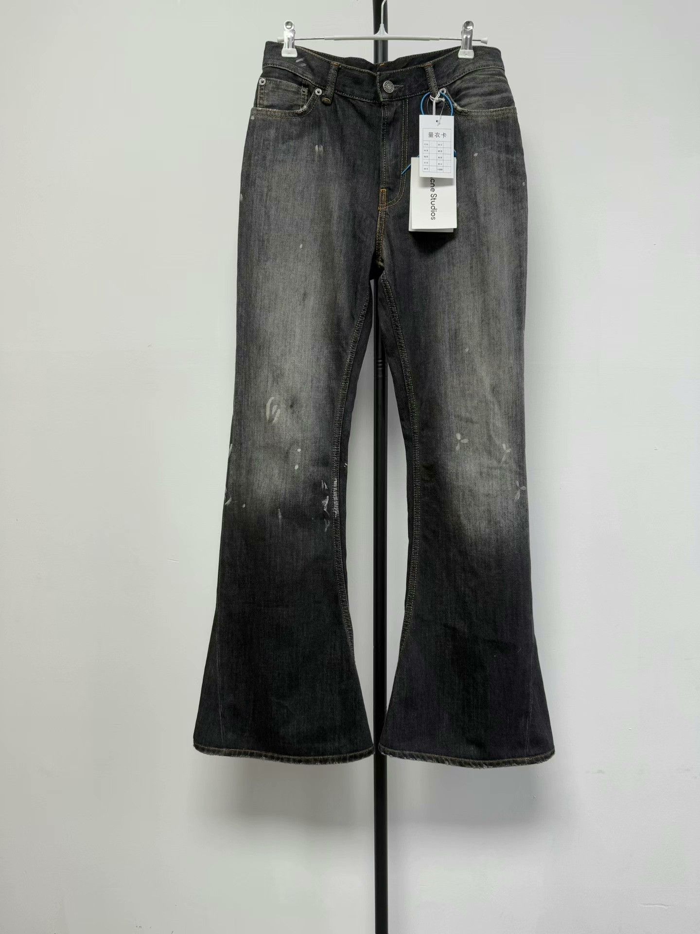 Acne Studios Acne Studios Washed Black Flared Jeans Size S Size 31" - 1 Thumbnail