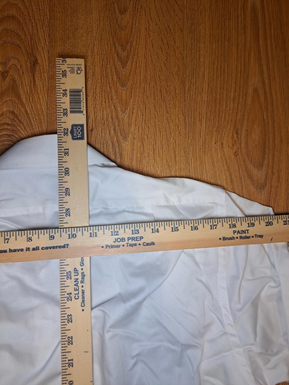 Van Heusen Van Heusen Dress Shirt Mens Medium 15.5-32/33 White Cotton Size 38R - 7 Thumbnail