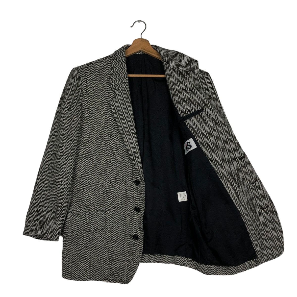 Issey Miyake 🔥VTG IS ISSEY MIYAKE WOOL JACKET HERRINGBONE DOUBLE BREAST Size US M / EU 48-50 / 2 - 11 Thumbnail