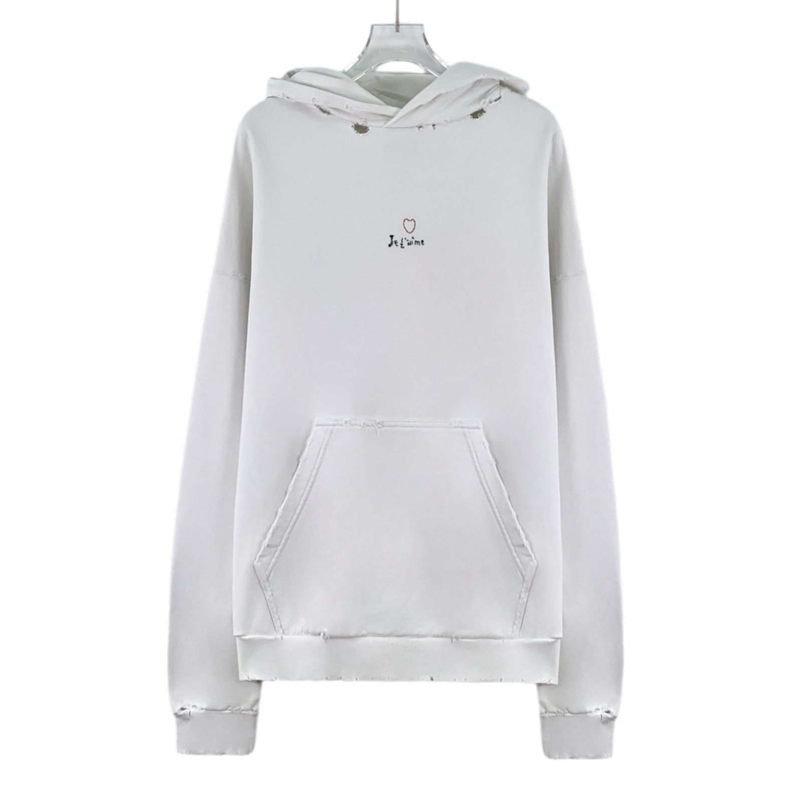 Balenciaga Balenciaga Distressed Hoodie White (XS) Size US XS / EU 42 / 0 - 1 Thumbnail