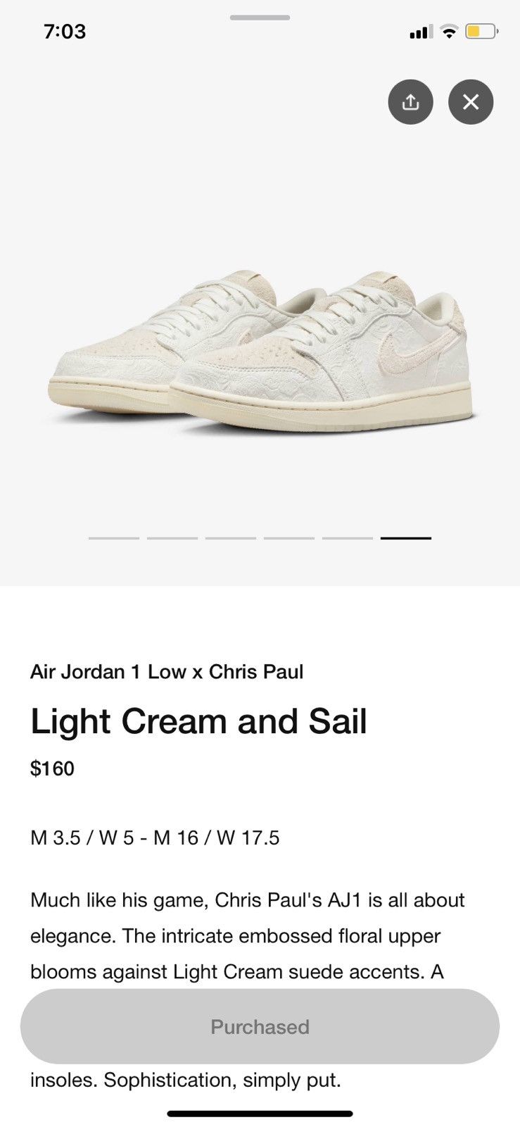 Nike Jordan 1 low og Size US 10.5 / EU 43-44 - 3 Thumbnail