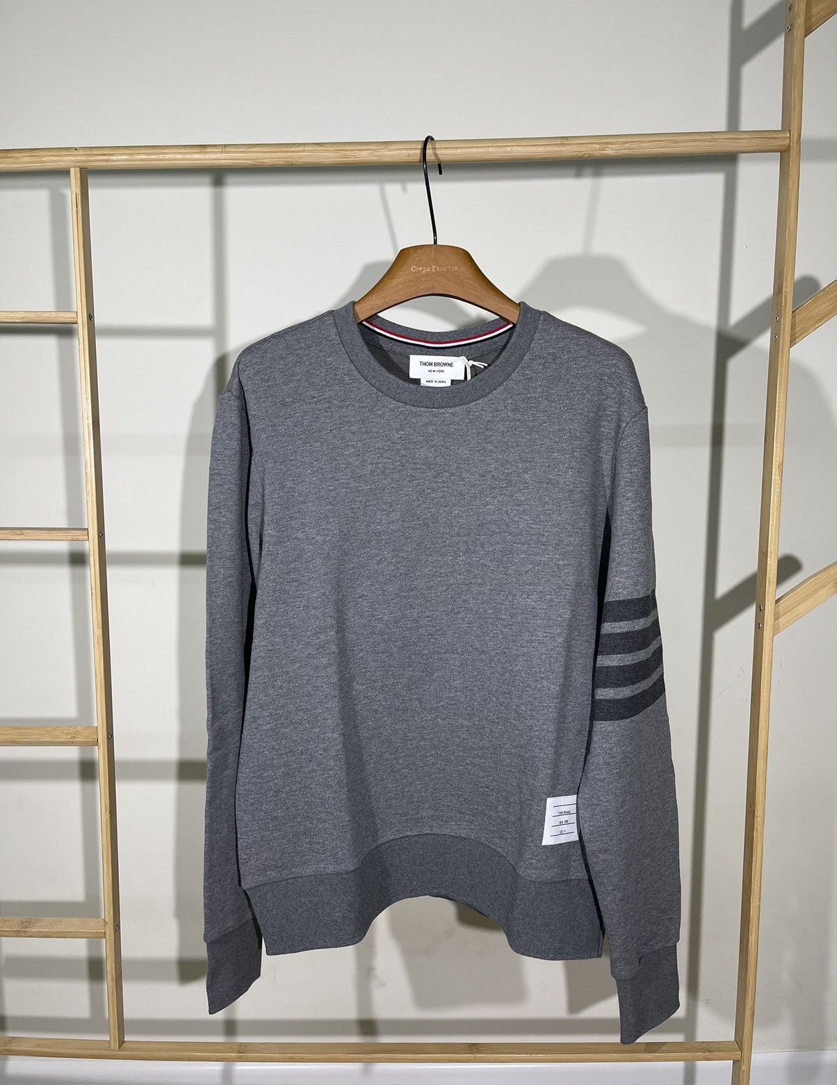 image of Thom Browne 4 Bar Sleeve Sweatshirt in Grey, Men's (Size XL)