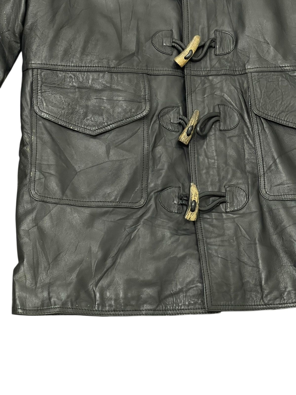 Vintage Hoodie Leather Jacket Vtg 90s Ell A Sheepskin 7🟩1 Size US L / EU 52-54 / 3 - 7 Thumbnail