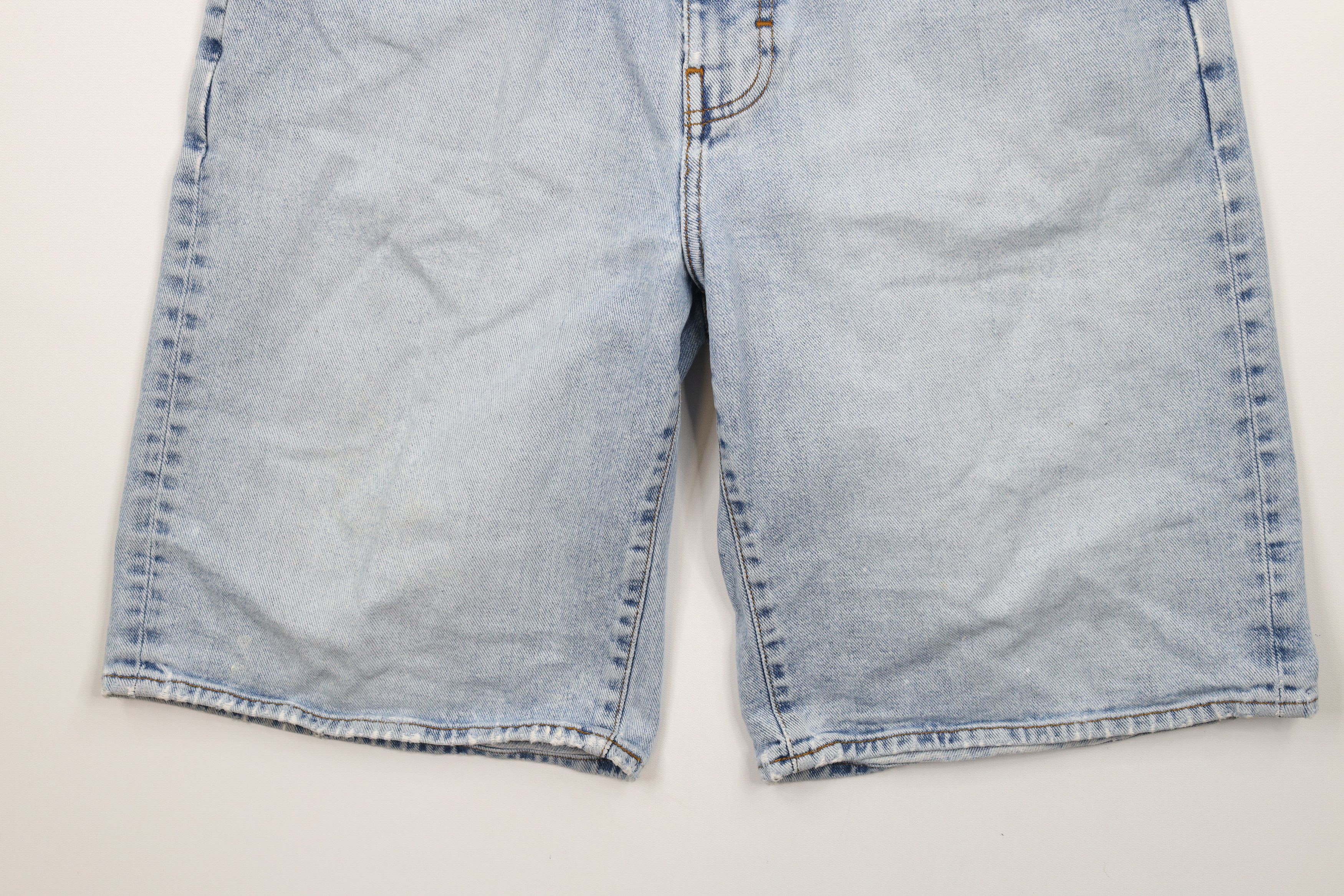 Nautica × Vintage Vintage 90s Nautica Spell Out Baggy Denim Jean Shorts Jorts Size US 32 / EU 48 - 4 Thumbnail