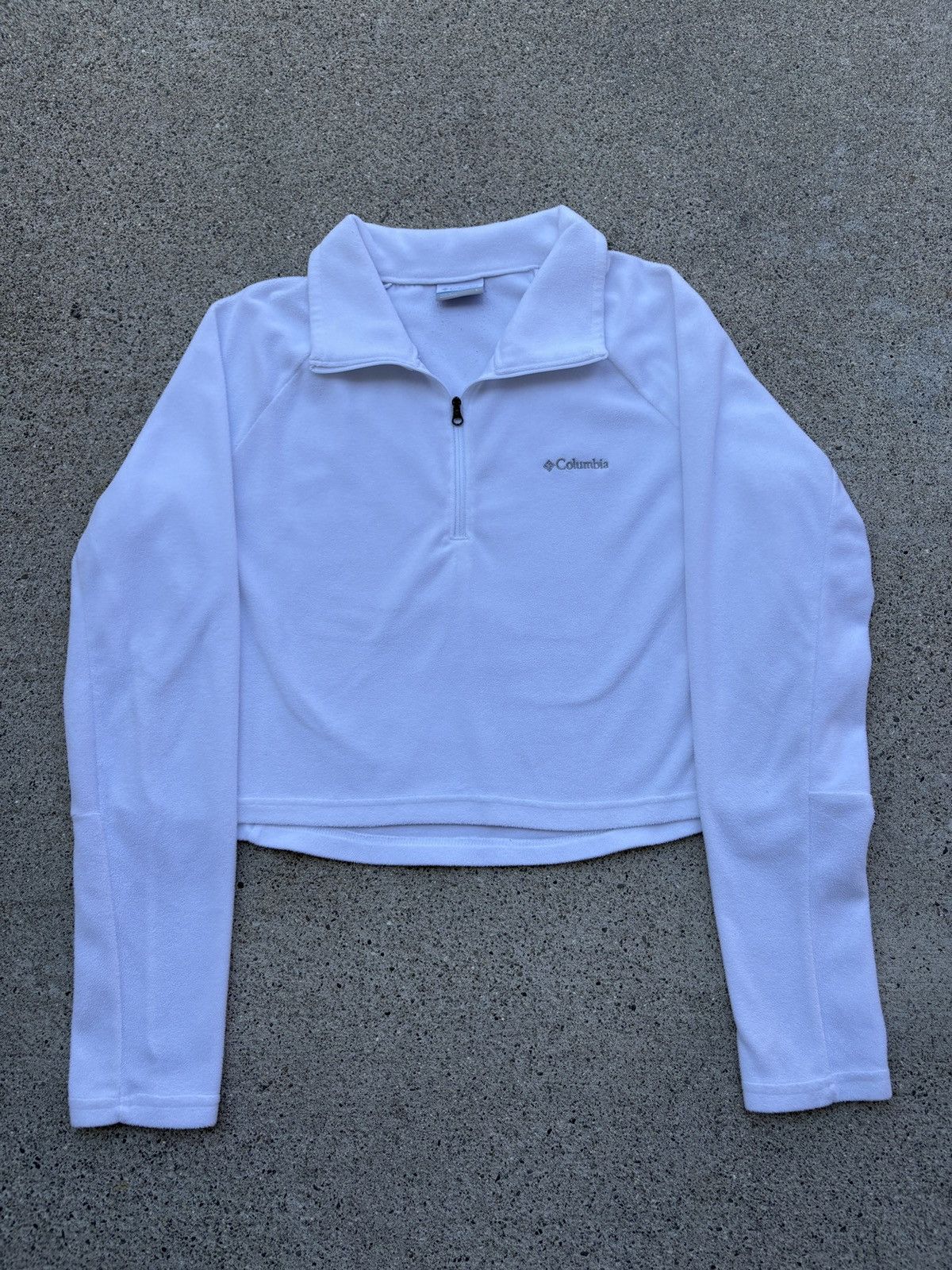 Columbia Columbia Glacial Cropped White 1/4 Zip Fleece Jacket Size L Size L / US 10 / IT 46 - 1 Thumbnail