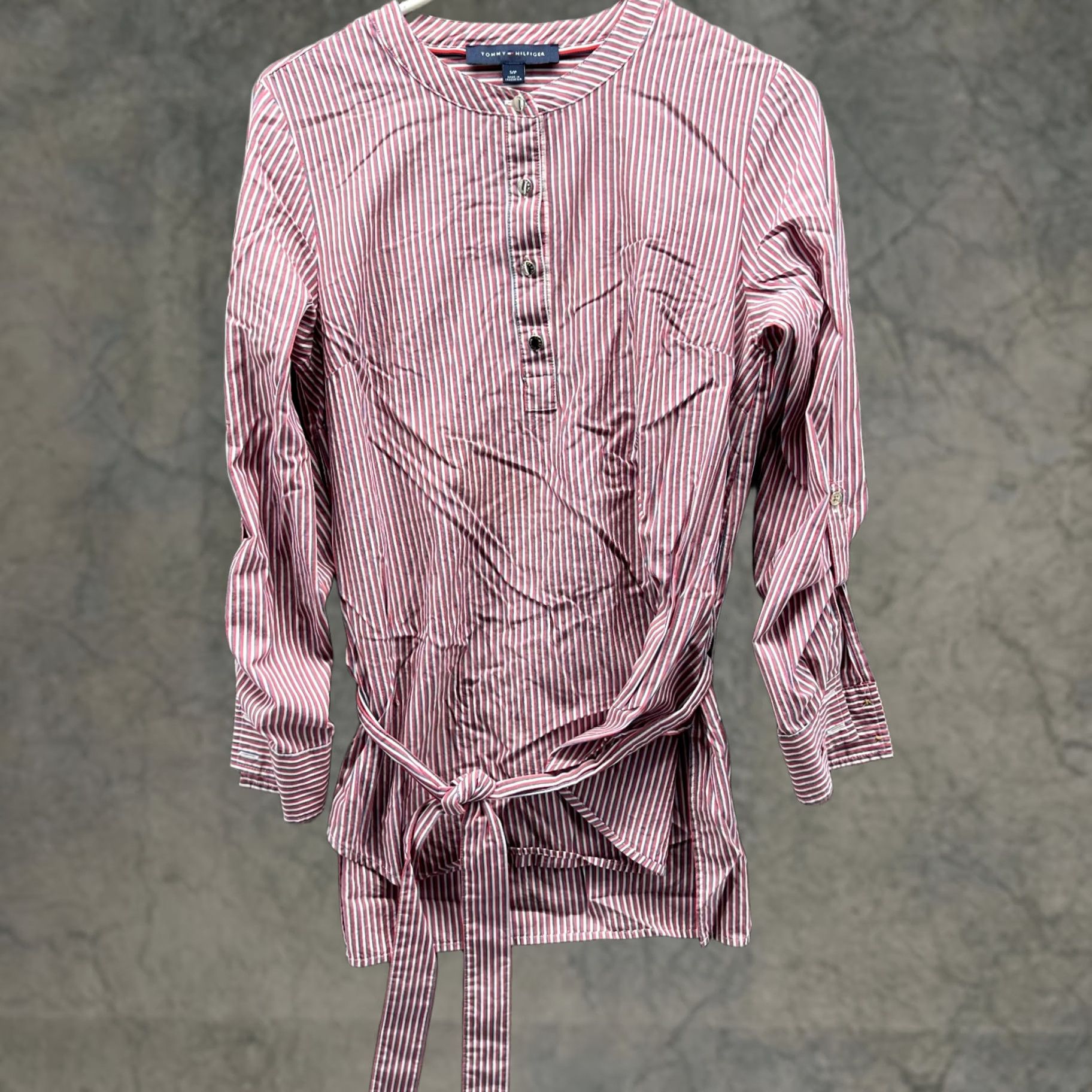 Tommy Hilfiger Tommy Hilfiger Shirt Dress Womens Small Red Striped Button Down Belted A Line Shirt Dress Womens Small Red Striped Button Down Belted A Line Size S / US 4 / IT 40 - 1 Thumbnail