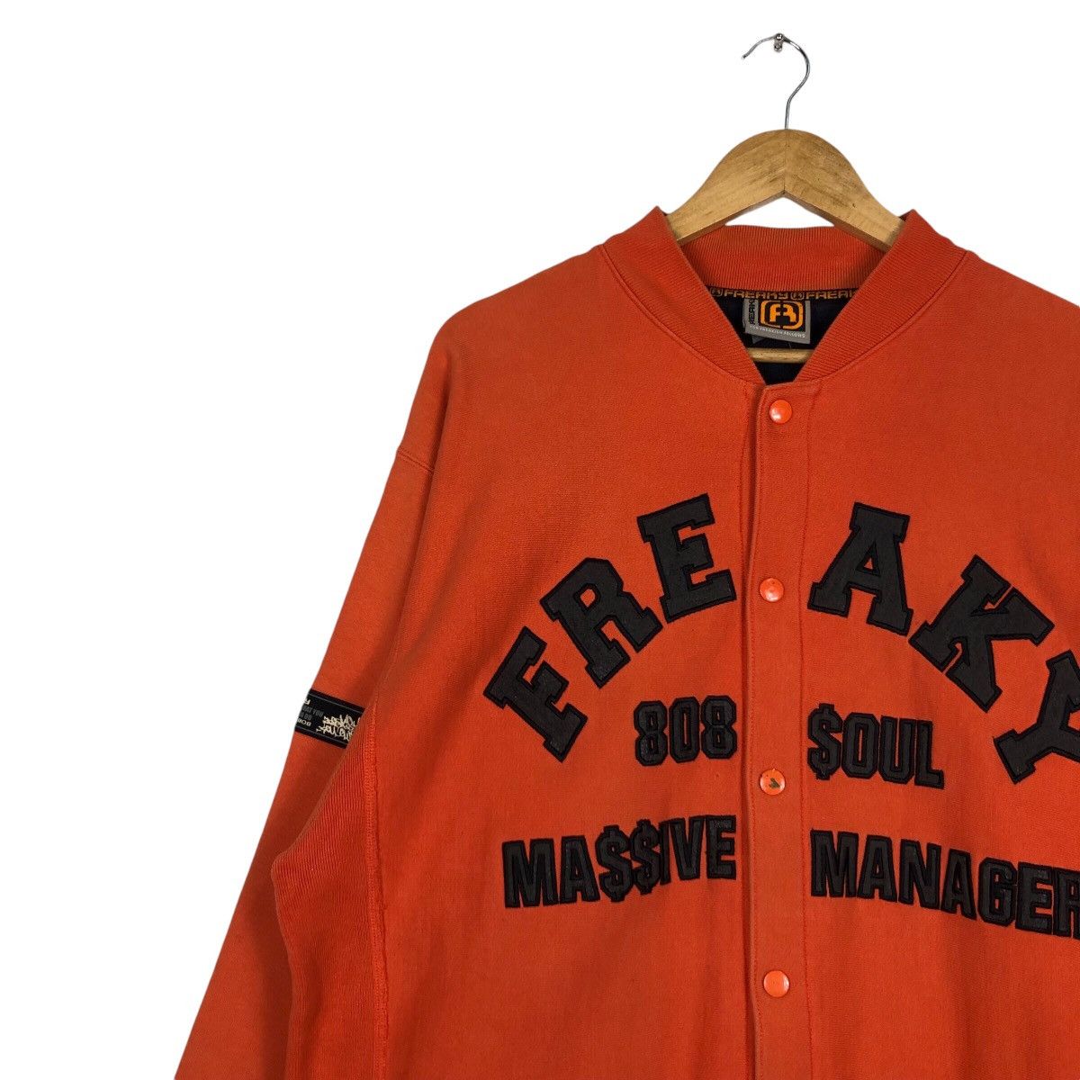 Japanese Brand Rare Freaky Massive Manager Varsity Jacket Large Orange Size US L / EU 52-54 / 3 - 6 Thumbnail