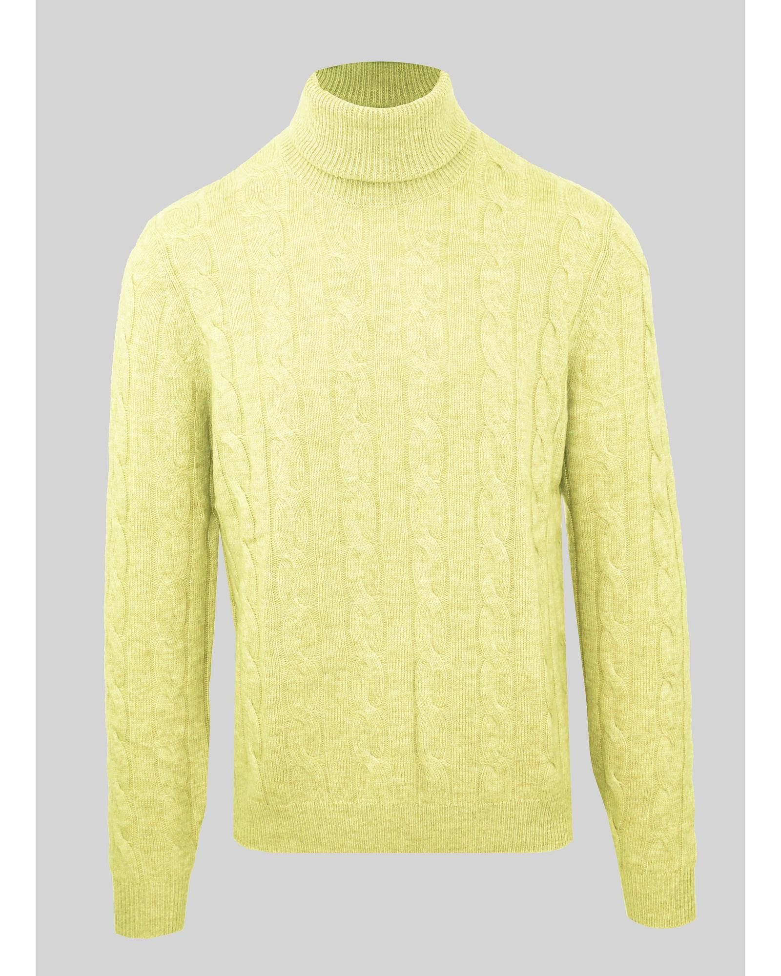 image of Malo Wool-Cashmere Turtleneck Sweater in Yellow, Men's (Size XL)