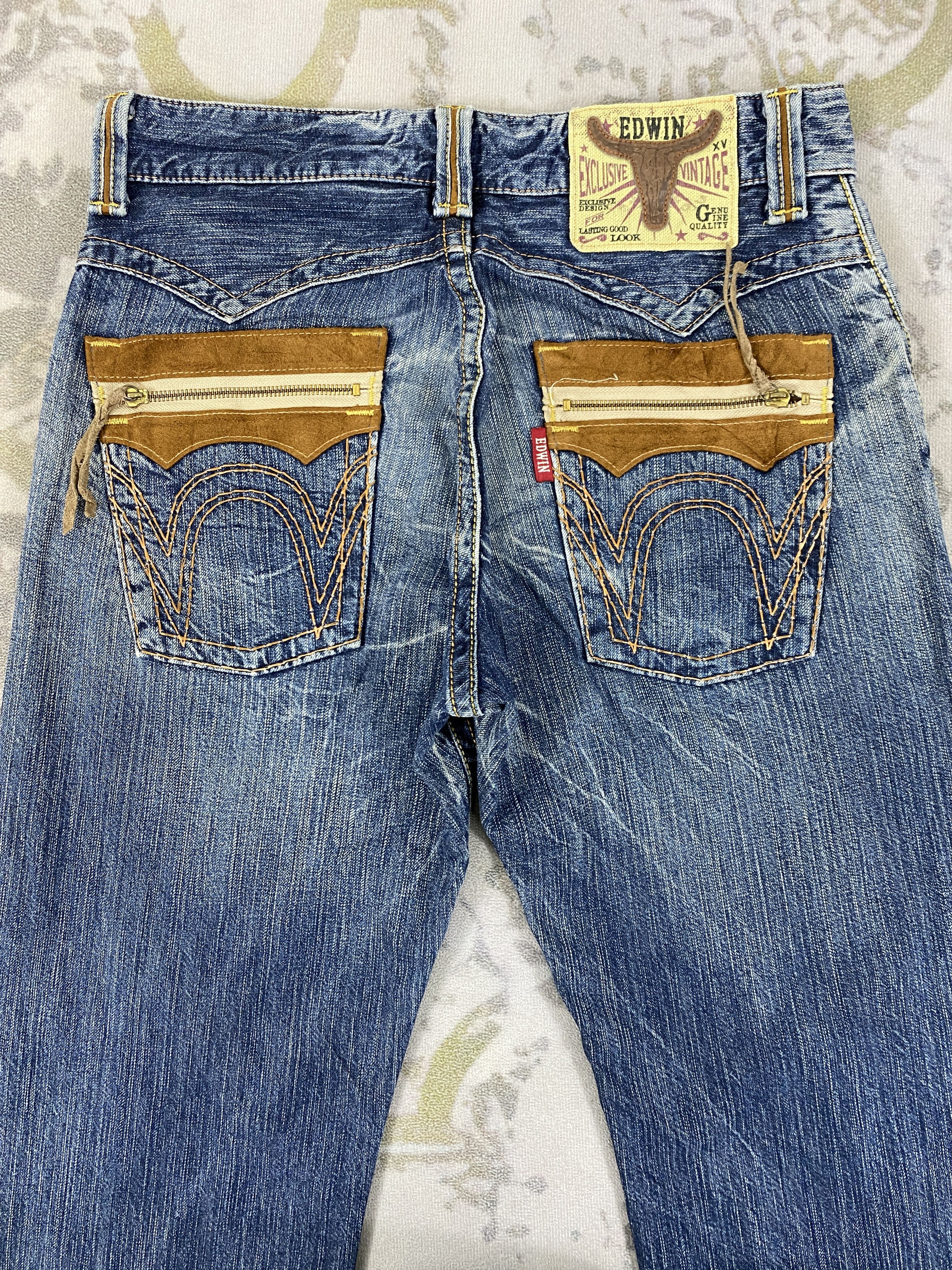 Edwin Vintage Edwin Distressed & Faded Jeans 32x32.5 Denim- JN3595 Size US 32 / EU 48 - 4 Thumbnail