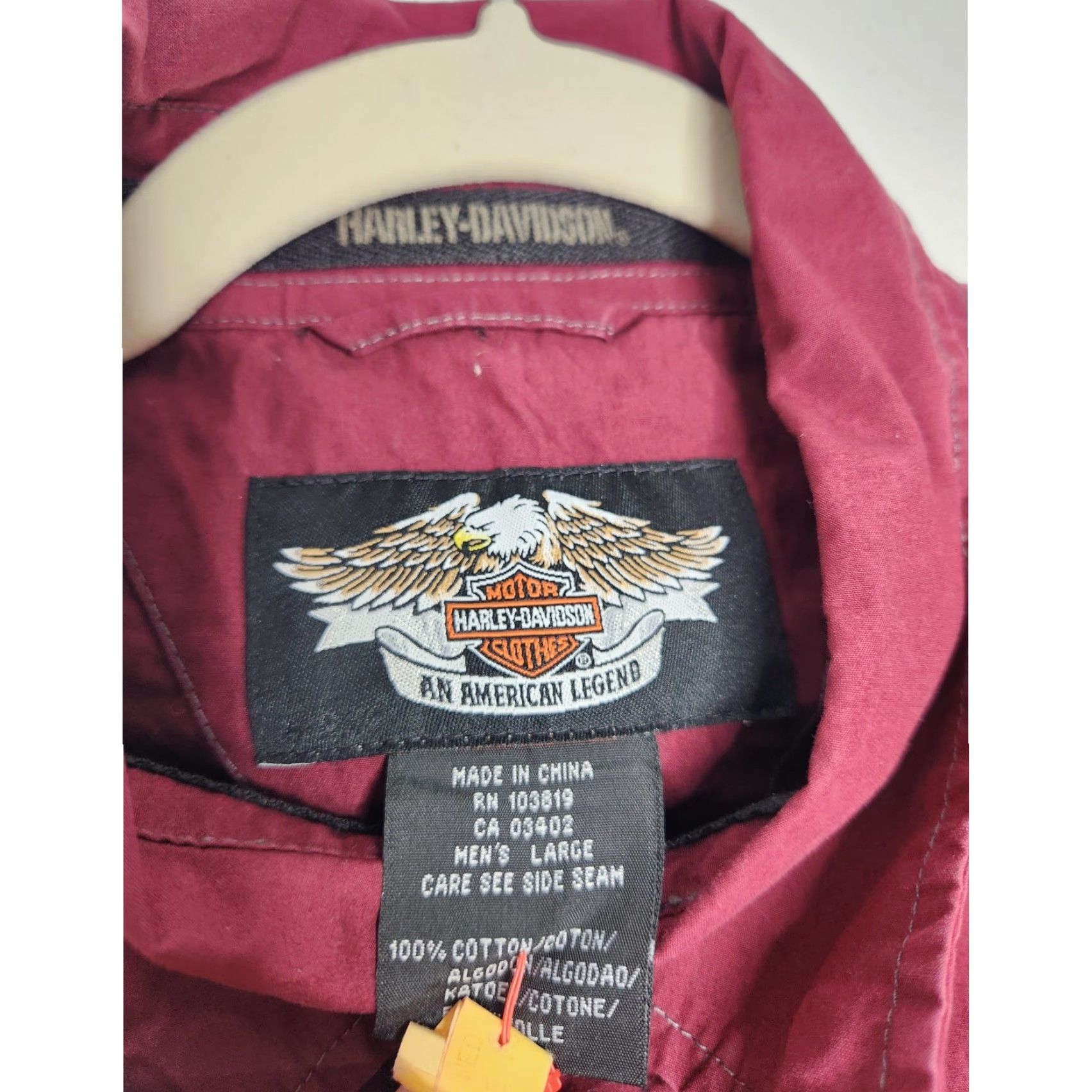 Harley Davidson VINTAGE Harley Davidson Shirt Mens Large Long Sleeve Red HD Biker Size US L / EU 52-54 / 3 - 4 Thumbnail