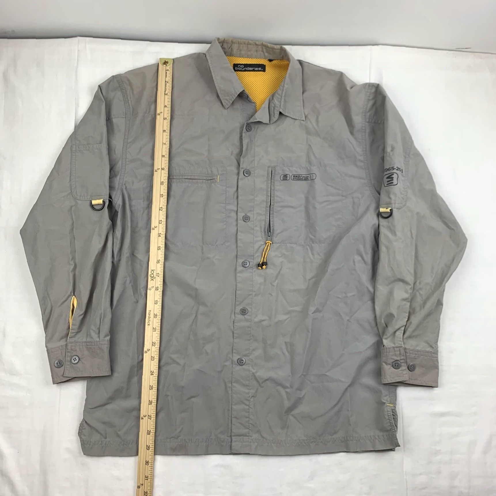 Vintage VINTAGE No Boundaries Shirt Adult XL Gray Button-Up Long Sleeve Collared 90s Y2K Grunge Outdoors Men Size US XL / EU 56 / 4 - 7 Thumbnail