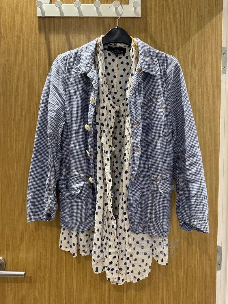 Comme des Garcons Comme Des Garcons Blue Plaid Polka Dot Two-Sided Jacket Size M / US 6-8 / IT 42-44 - 2 Thumbnail