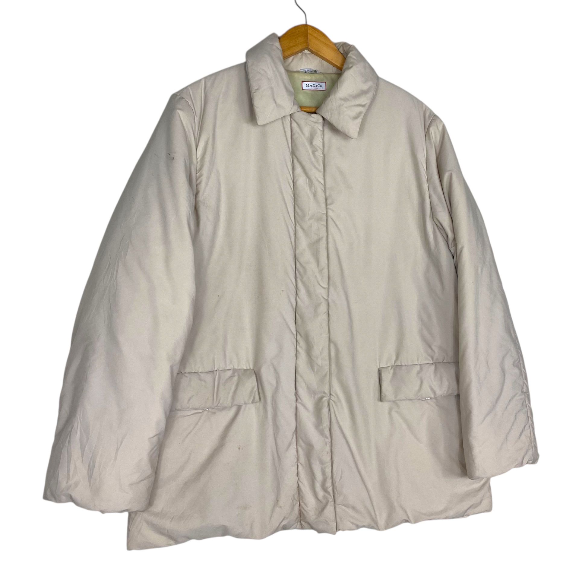 MAX&Co. 💥MAX MARA PADDED SOFT BIEGE JACKET Size L / US 10 / IT 46 - 3 Thumbnail